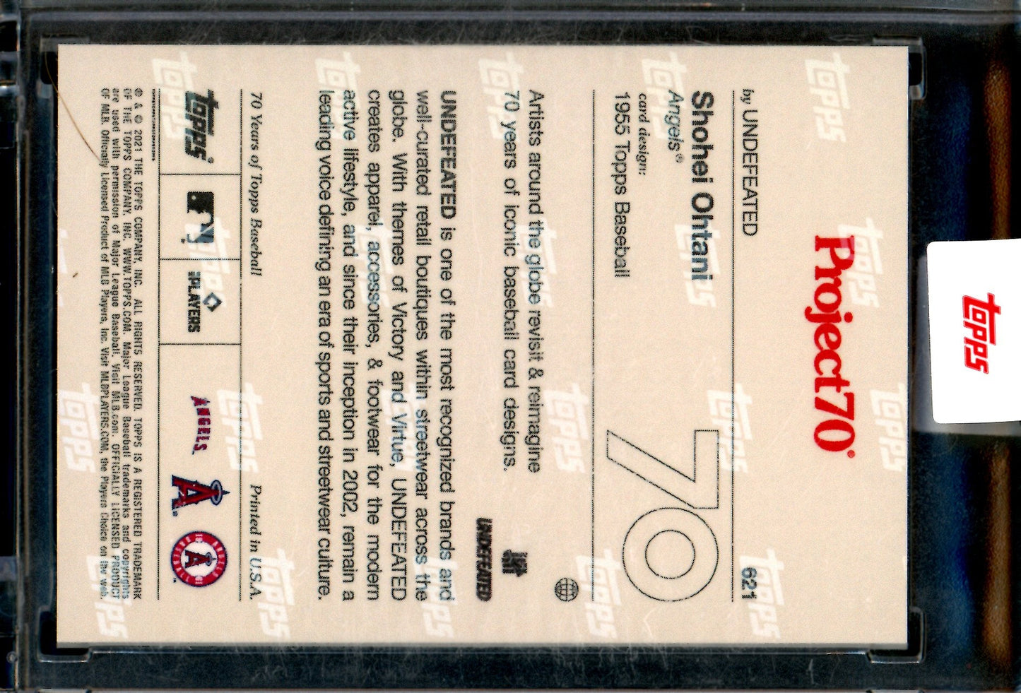 2021 Topps Project 70 Shohei Ohtani Undefeated #621 Encased Angels