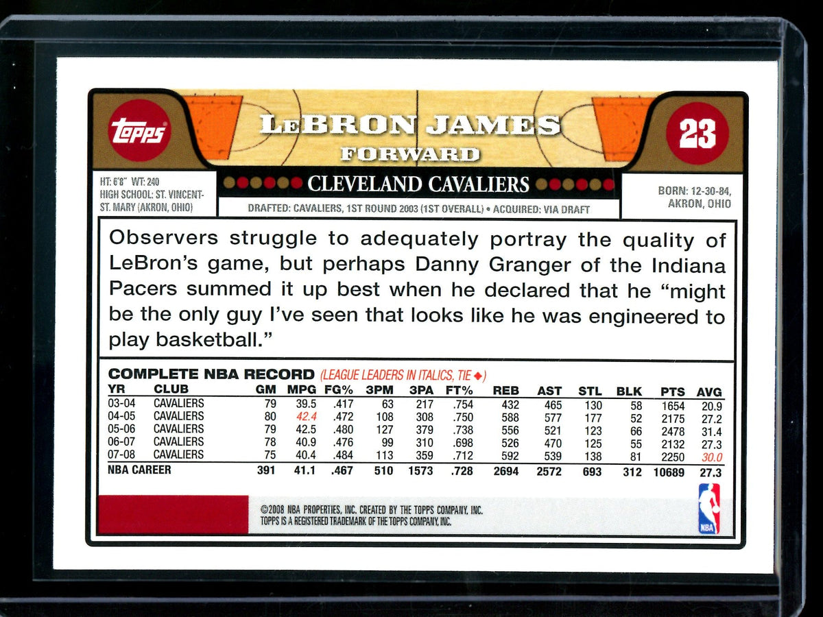 2008 Topps Flagship Lebron James #23 Cavaliers
