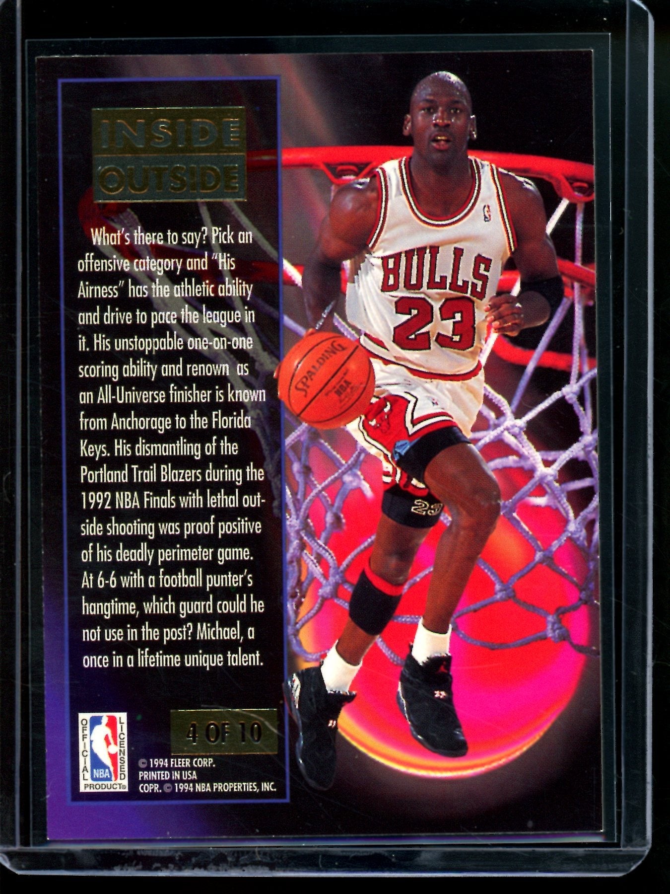 1994 Fleer Ultra Michael Jordan Inside Outside Bulls
