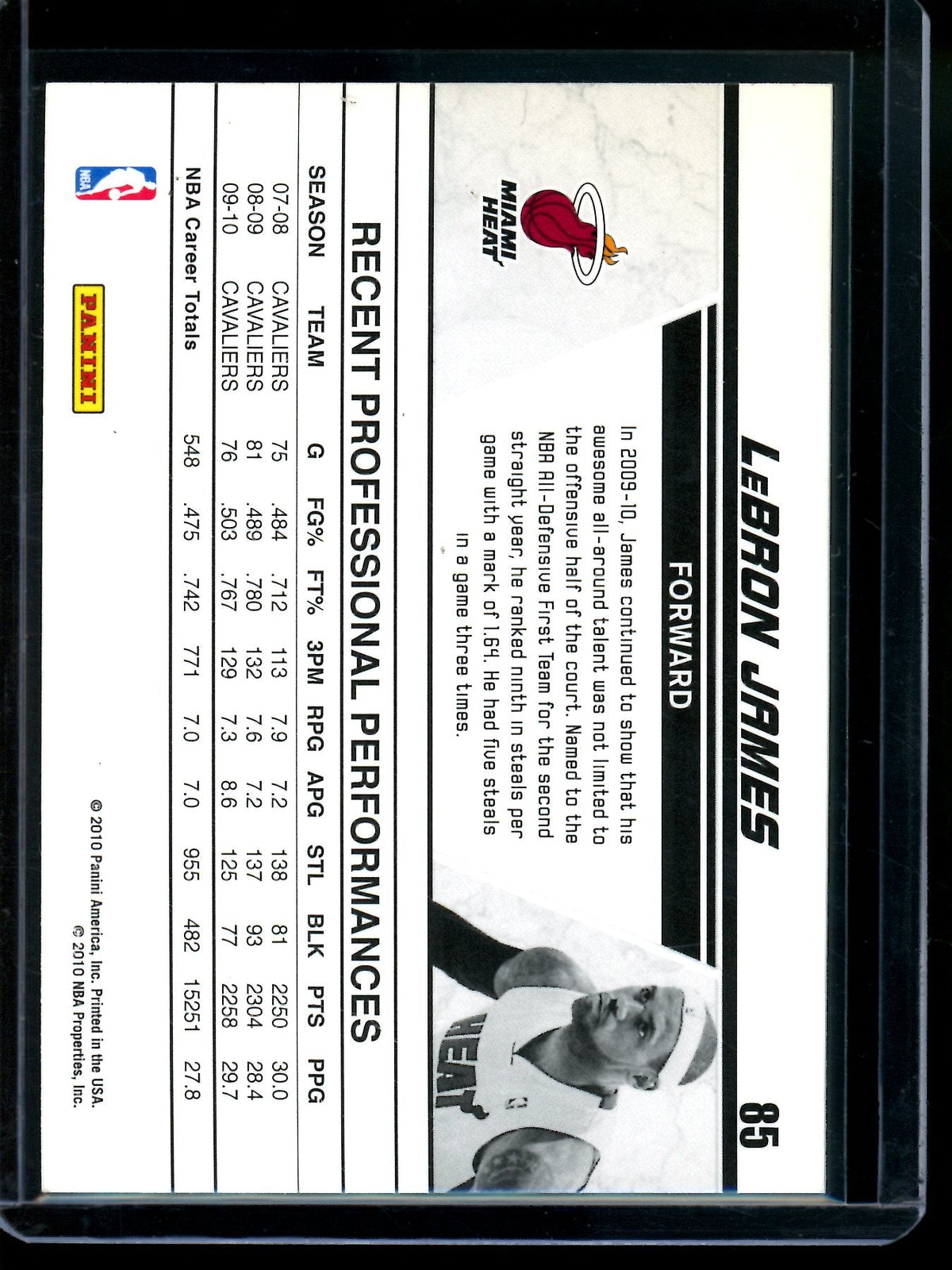 2010 Panini Donruss Lebron James Production Line Cracked Ice Heat