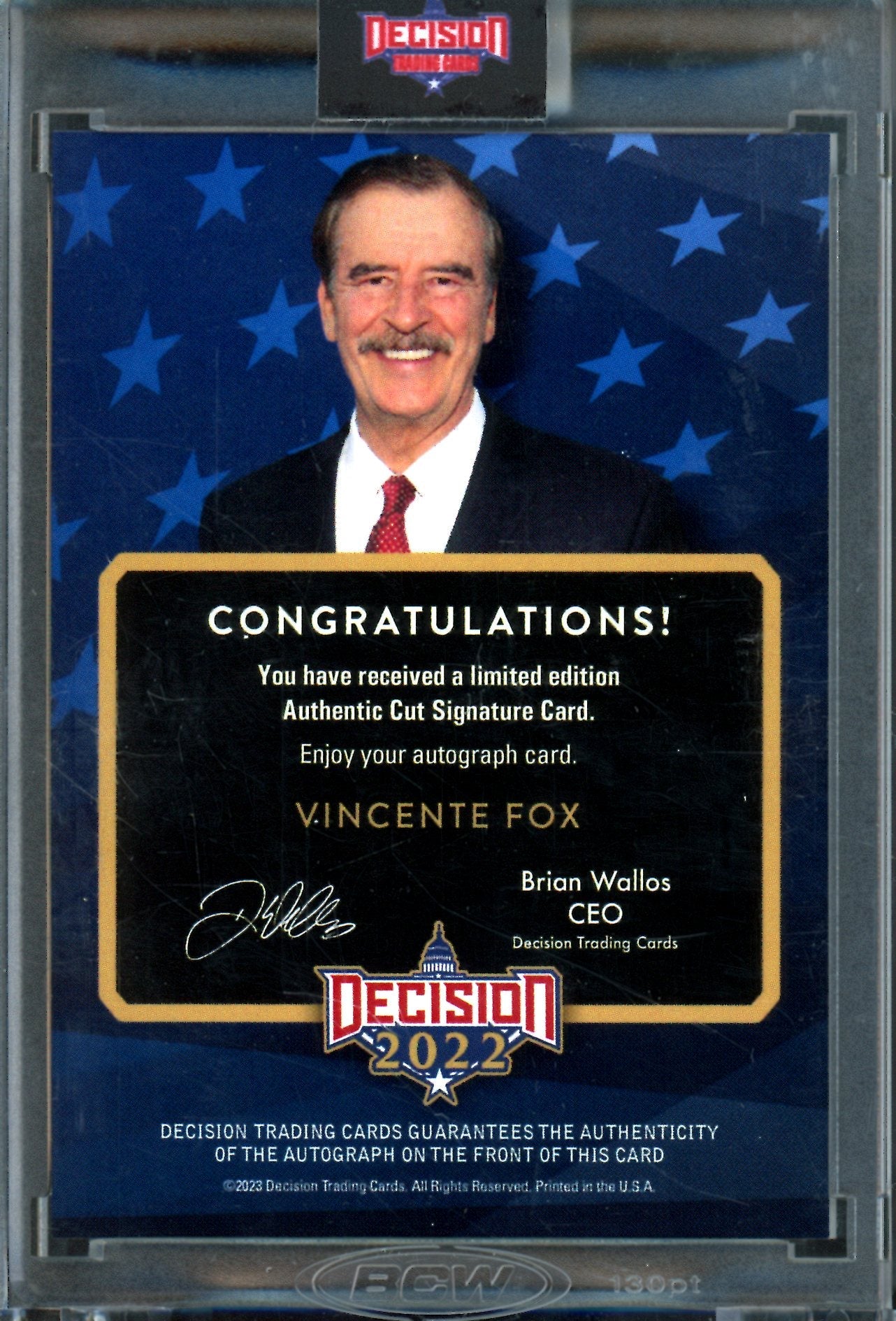 2023 Decision Vincente Fox Cut Signature 1/1