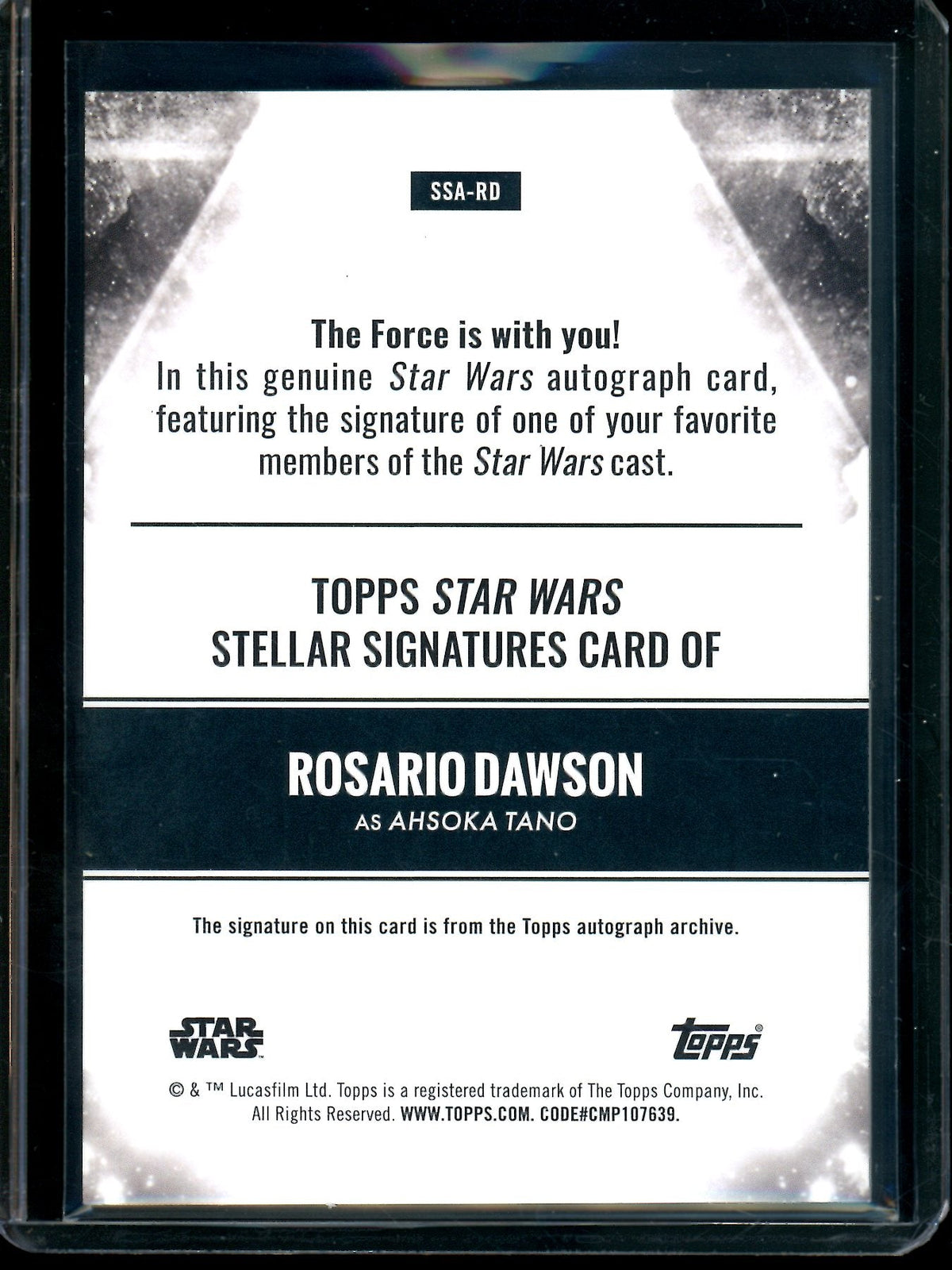 2025 Topps Star Wars Ahsoka Tano Stellar Signature Card #SSA-RD