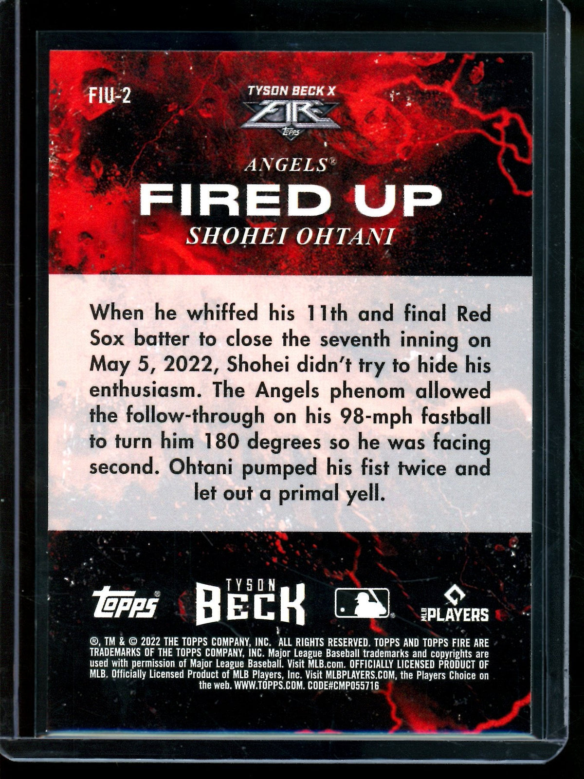 2022 Topps Fire Shohei Ohtani Fired Up Gold Minted Angels / Dodgers