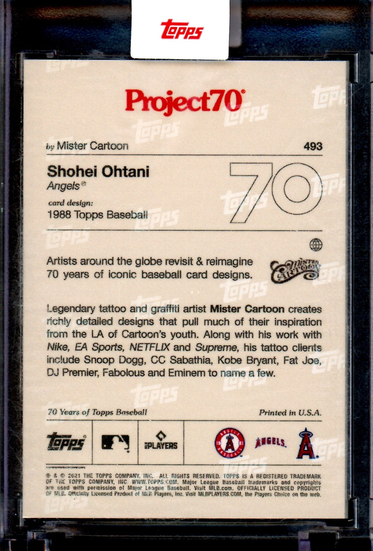2021 Topps Project 70 Shohei Ohtani Mister Cartoon #493 Angels (B)