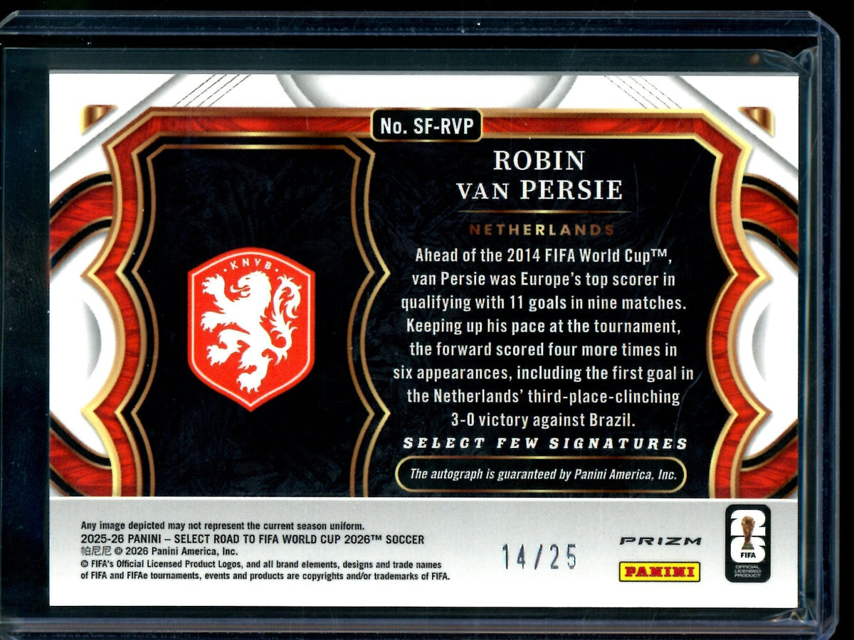 2025 Panini Select Robin Van Persie Select Few Signatures Orange /25 Netherlands - Trading Card Market