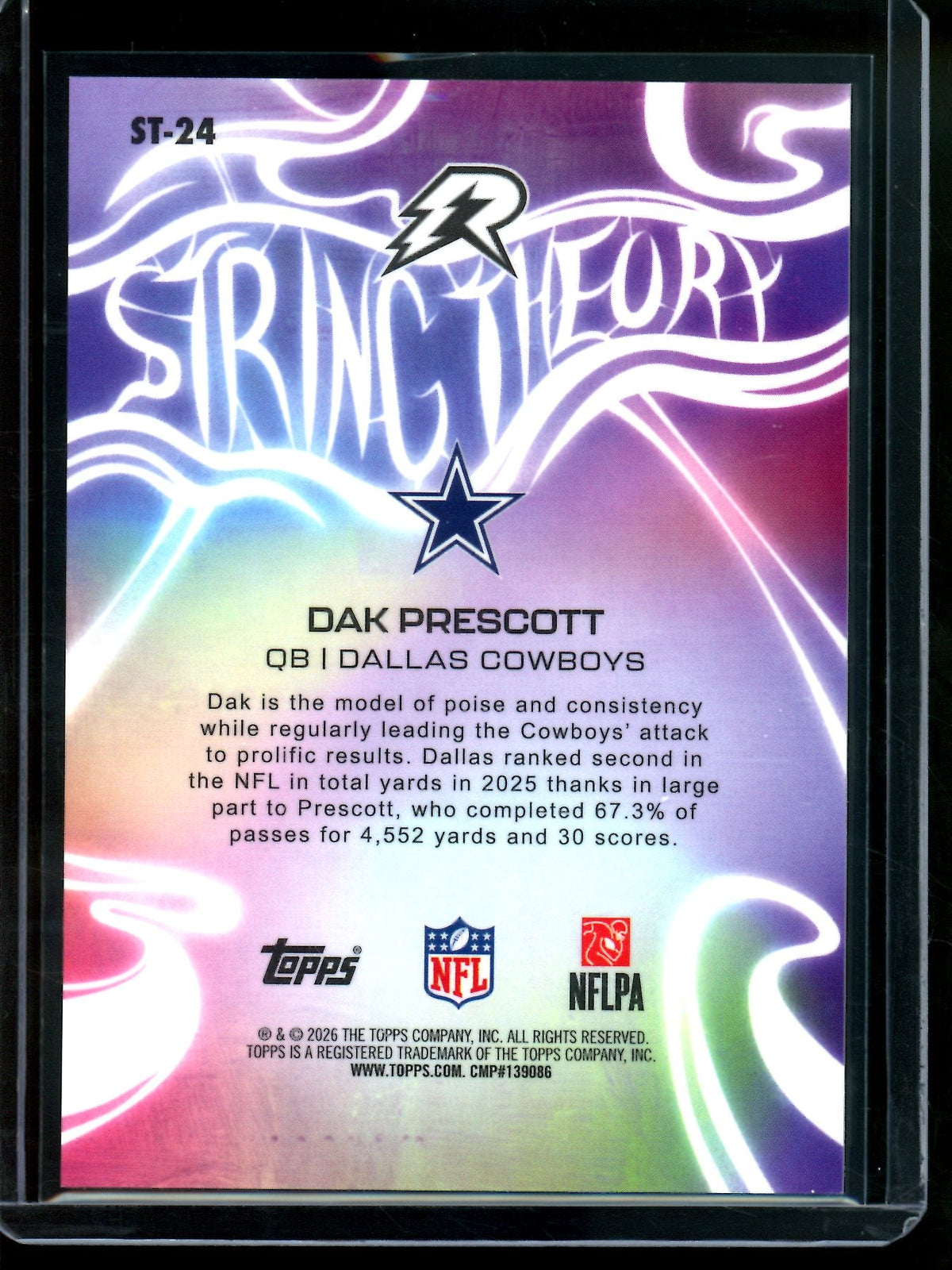 2026 Topps Resurgence Dak Prescott String Theory Case Hit Cowboys - Trading Card Market