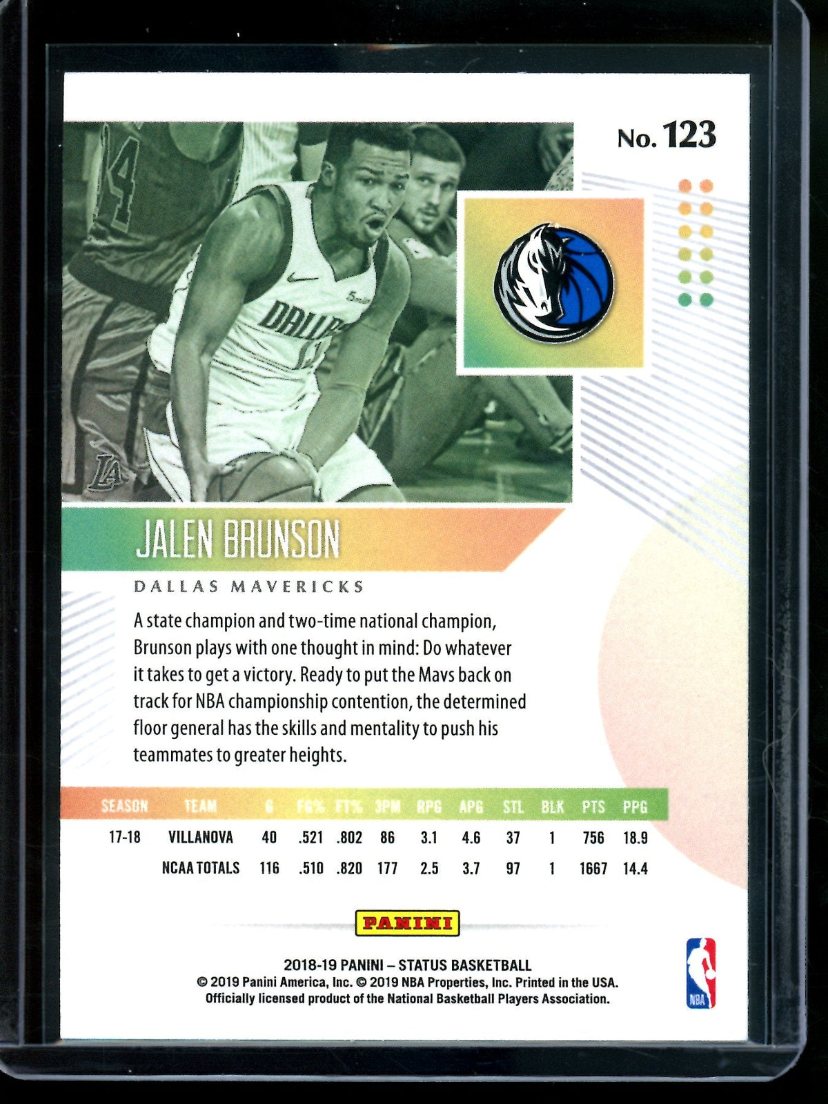 2018 Panini Status Jalen Brunson Rookie Card Mavericks / Knicks - Trading Card Market
