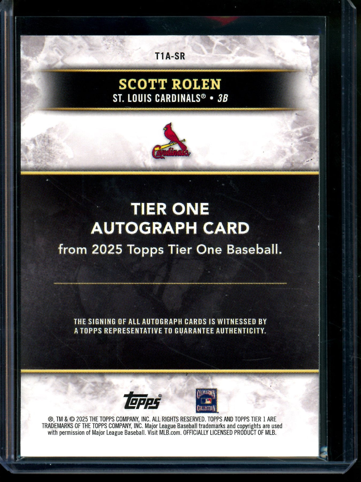 2025 Topps Tier One Scott Rolen Autograph /75 Cardinals - Trading Card Market