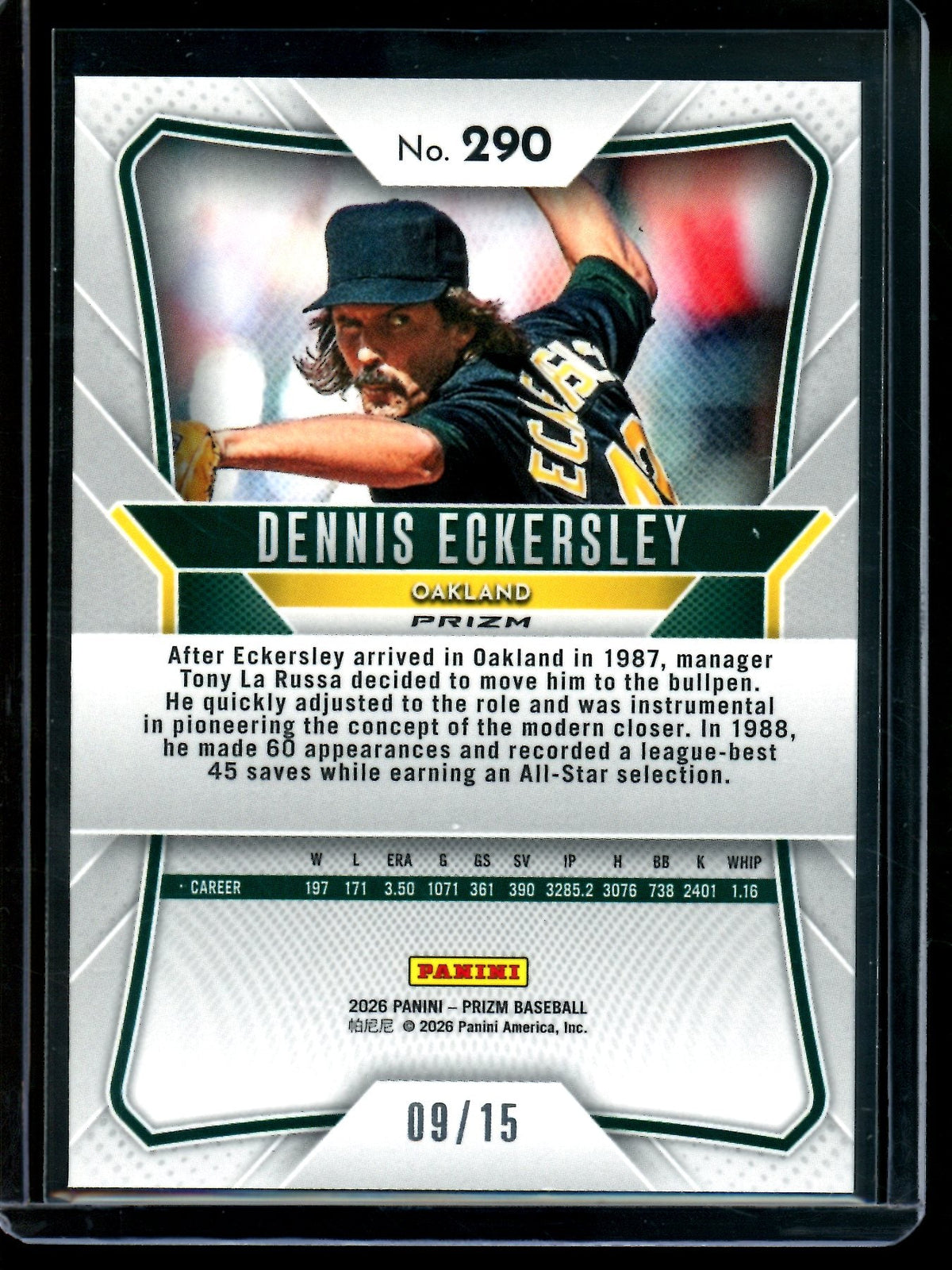 2026 Panini Prizm Dennis Eckersley Camo Refractor /15 Athletics - Trading Card Market