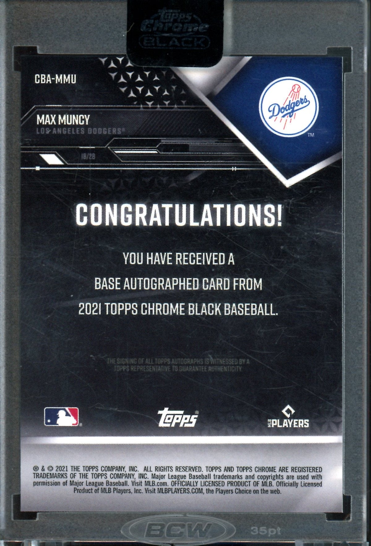 2021 Topps Chrome Black Max Muncy Orange Refractor Autograph /25 Dodgers - Trading Card Market