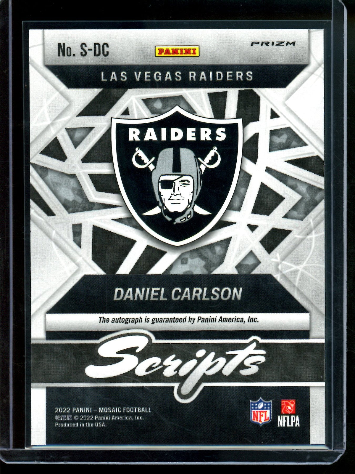 2022 Panini Mosaic Daniel Carlson Scripts Autograph Raiders - Trading Card Market