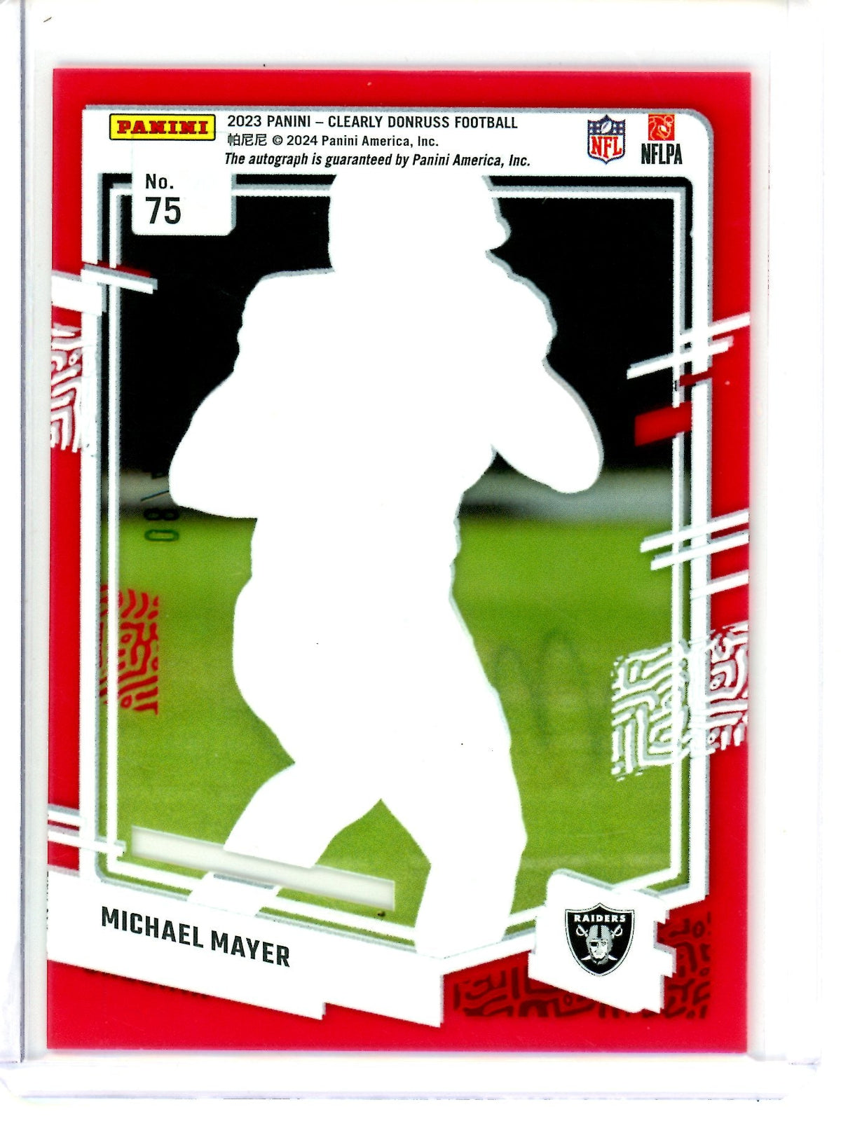 2023 Panini Clearly Donruss Michael Mayer Rated Rookie Red Autograph /49 Raiders - Trading Card Market
