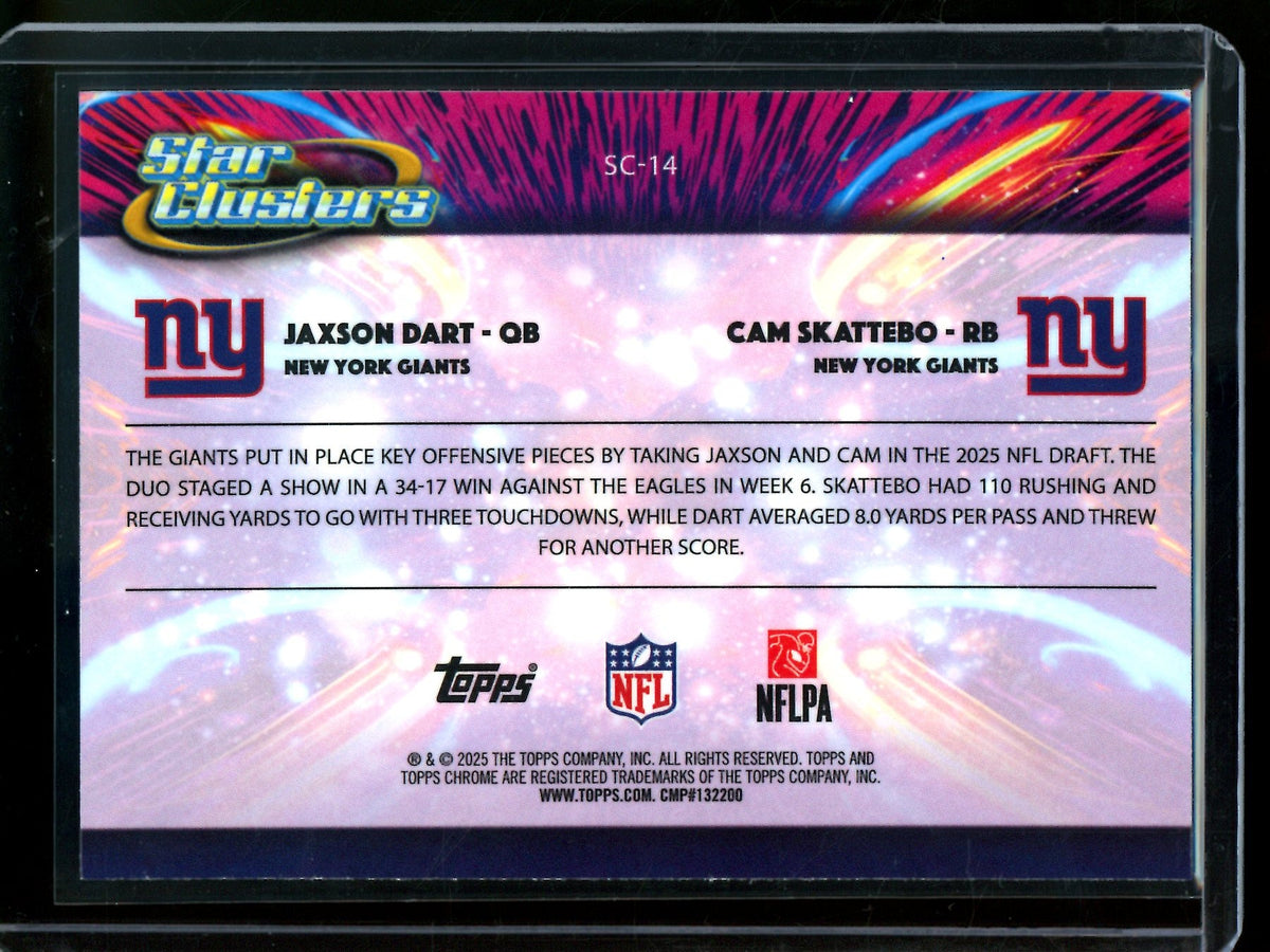 2025 Topps Cosmic Chrome Jaxson Dart / Cam Skattebo Star Clusters Rookie Giants - Trading Card Market