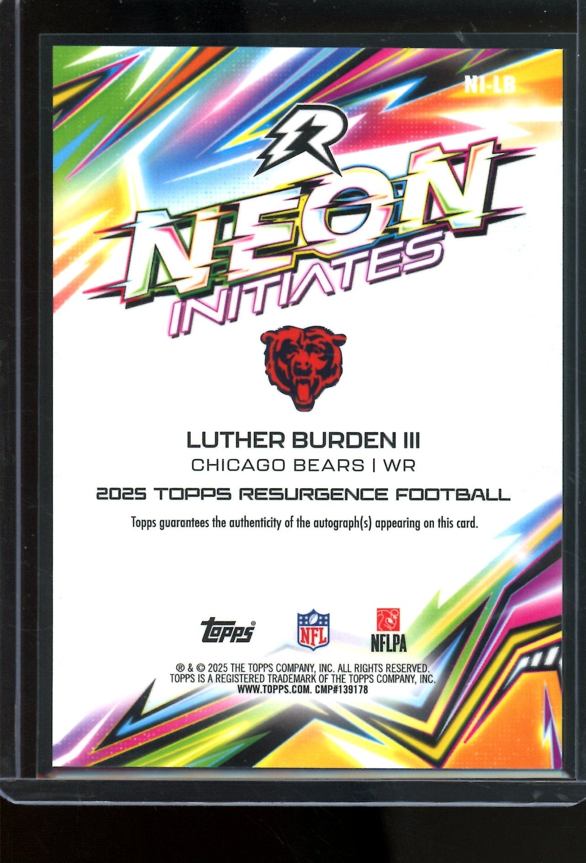 2025 Topps Resurgence Luther Burden III Neon Initiates Rookie Autograph Bears - Trading Card Market