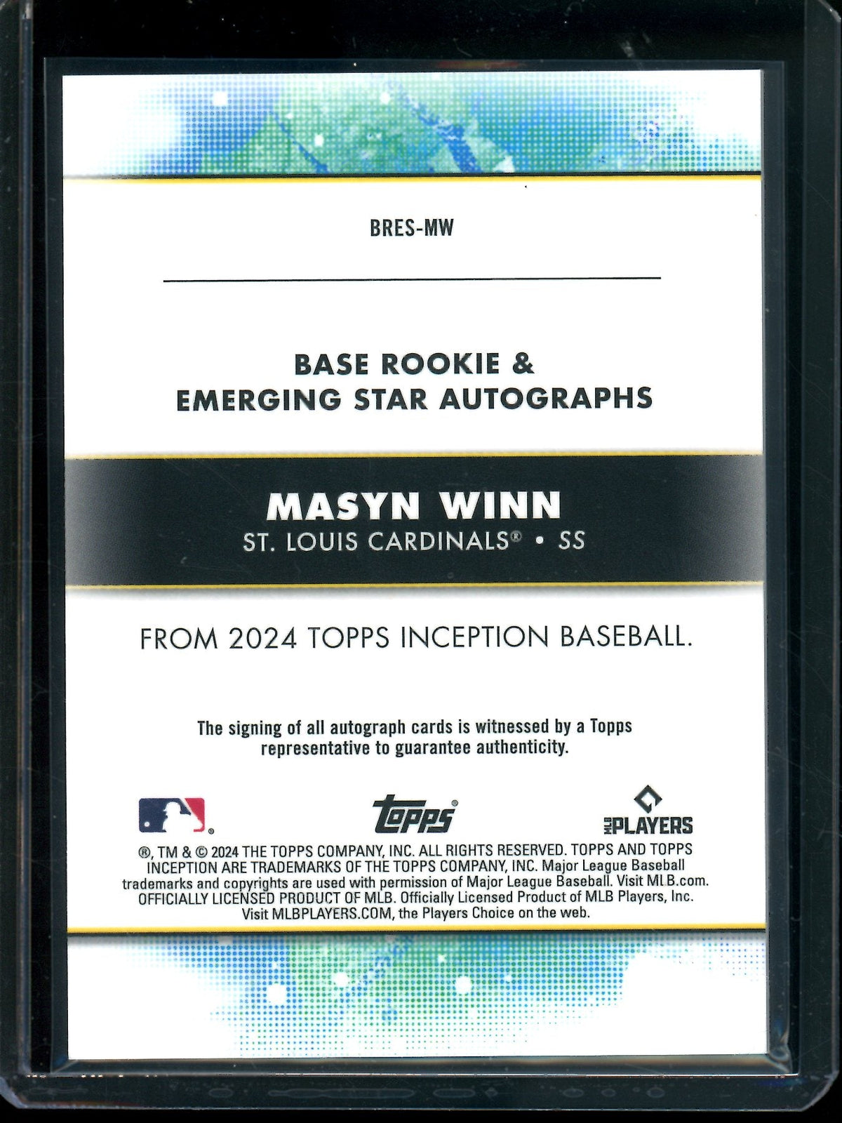 2024 Topps Inception Masyn Winn Rookie Autograph Red /15 Cardinals