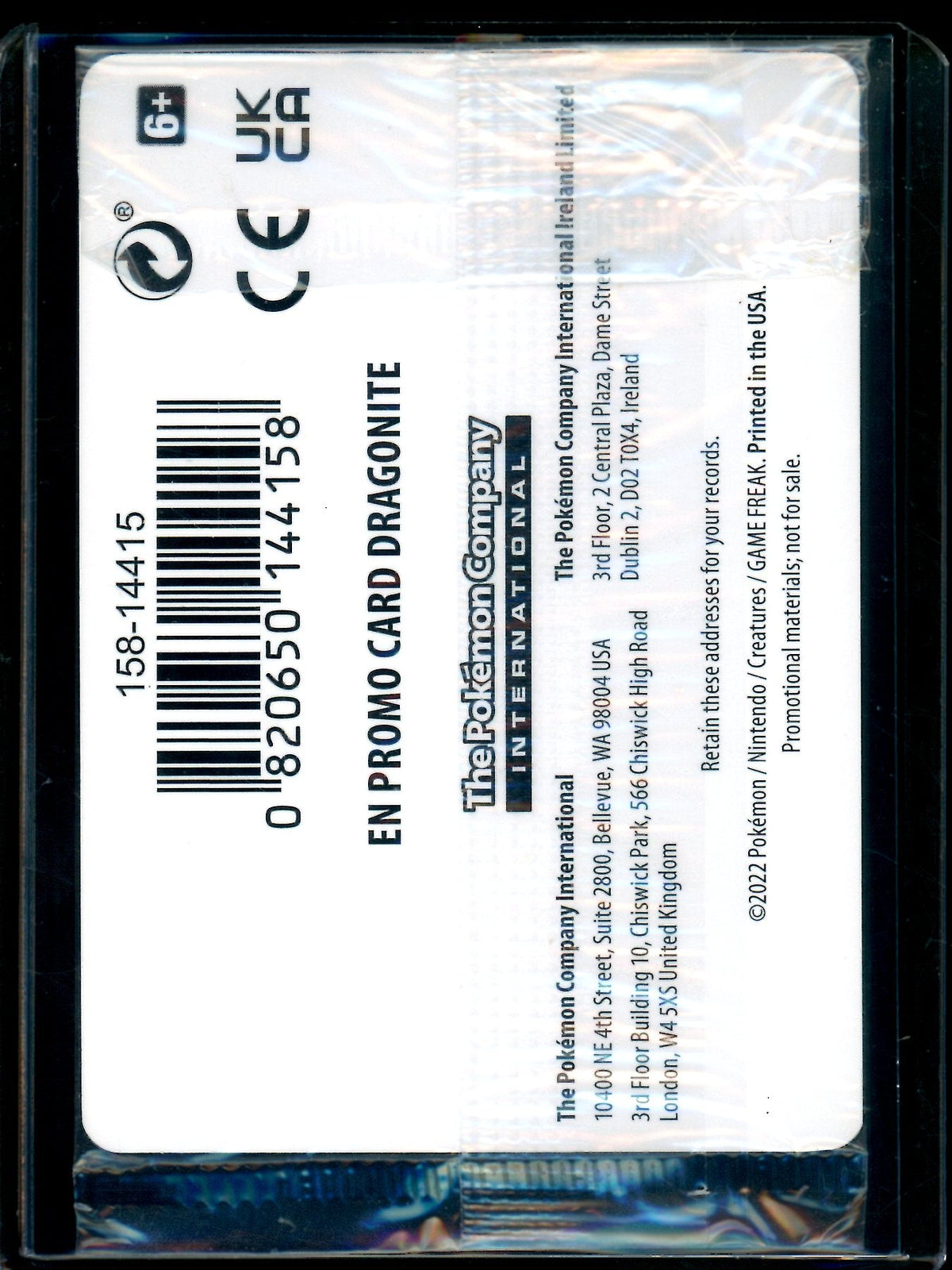 2022 Pokemon Gamestop Dragonite Sealed 131/195 Promo