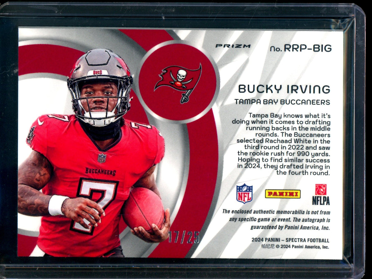2024 Panini Spectra Bucky Irving Radiant Rookie Patch Autograph /25 Buccaneers - Trading Card Market