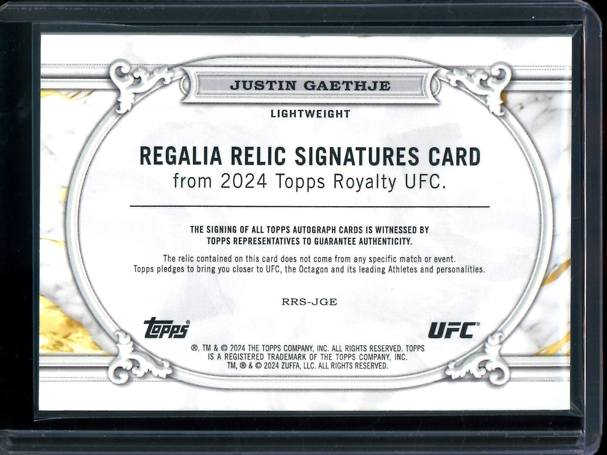 2024 Topps Royalty Justin Gaethje Regalia Relic Signatures Green /5 (Edge Damage) - Trading Card Market