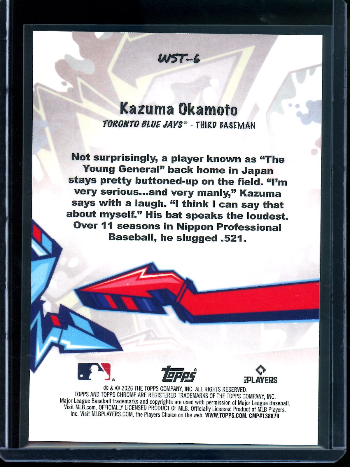 2026 Topps Chrome Kazuma Okamoto Rookie RC Wild Style Green Refractor /99 Blue Jays