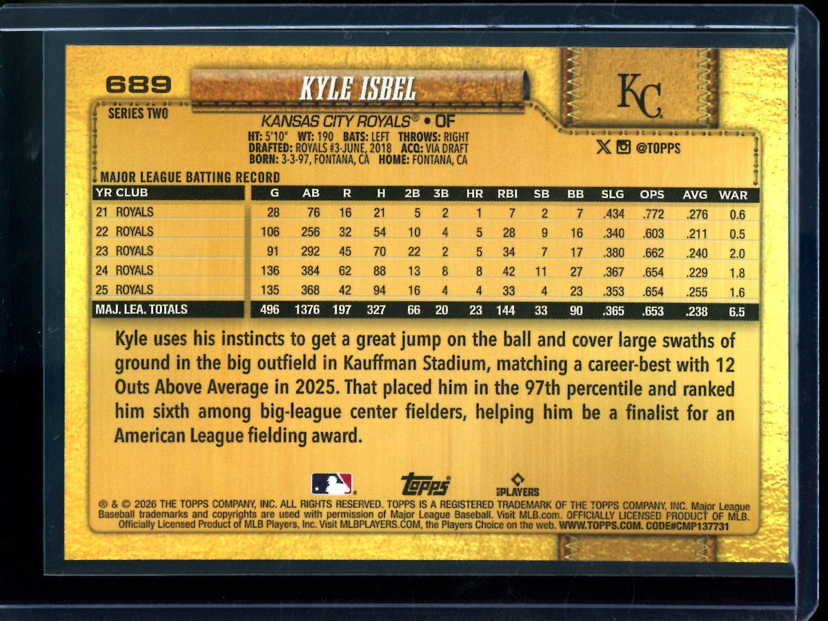 2026 Topps Flagship Kyle Isbel Golden Mirror SSP Royals - Trading Card Market