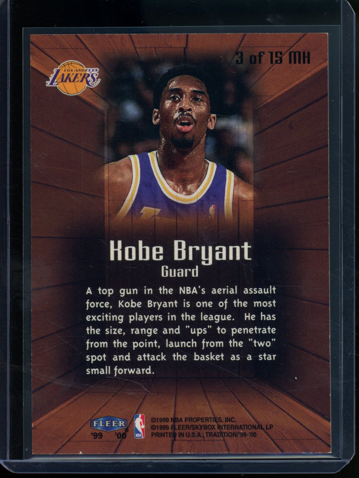 1999/00 Fleer Tradition Kobe Bryant Masters of the Hardwood Lakers (B)