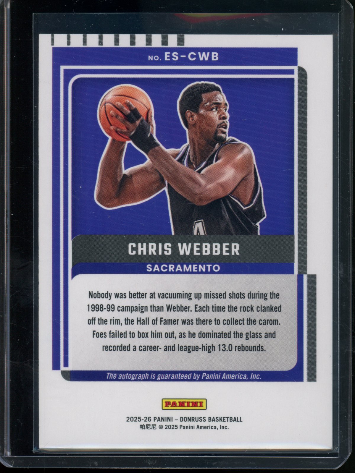2025/26 Panini Donruss Chris Webber Elite Signatures /25 Kings - Trading Card Market