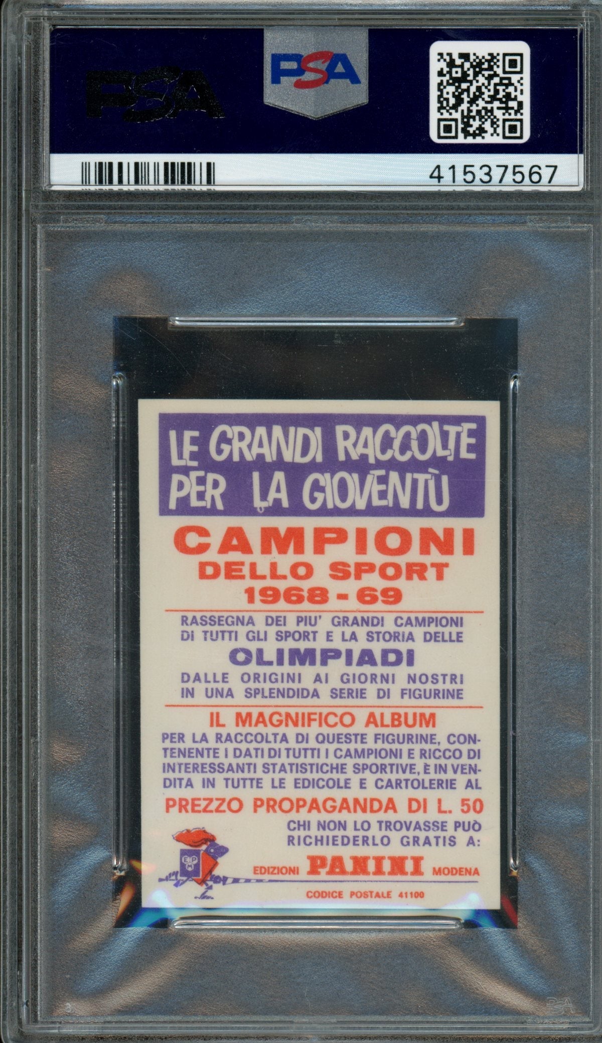 1968 Panini Campioni Dello Sport Mark Spitz #233 PSA 5