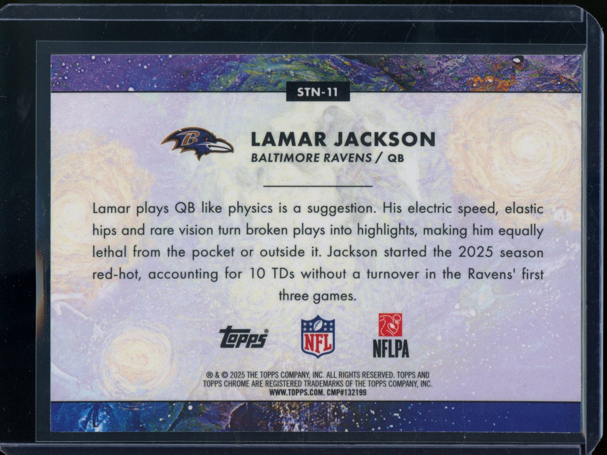 2025 Topps Chrome Cosmic Lamar Jackson Stars In the Night SP Ravens - Trading Card Market