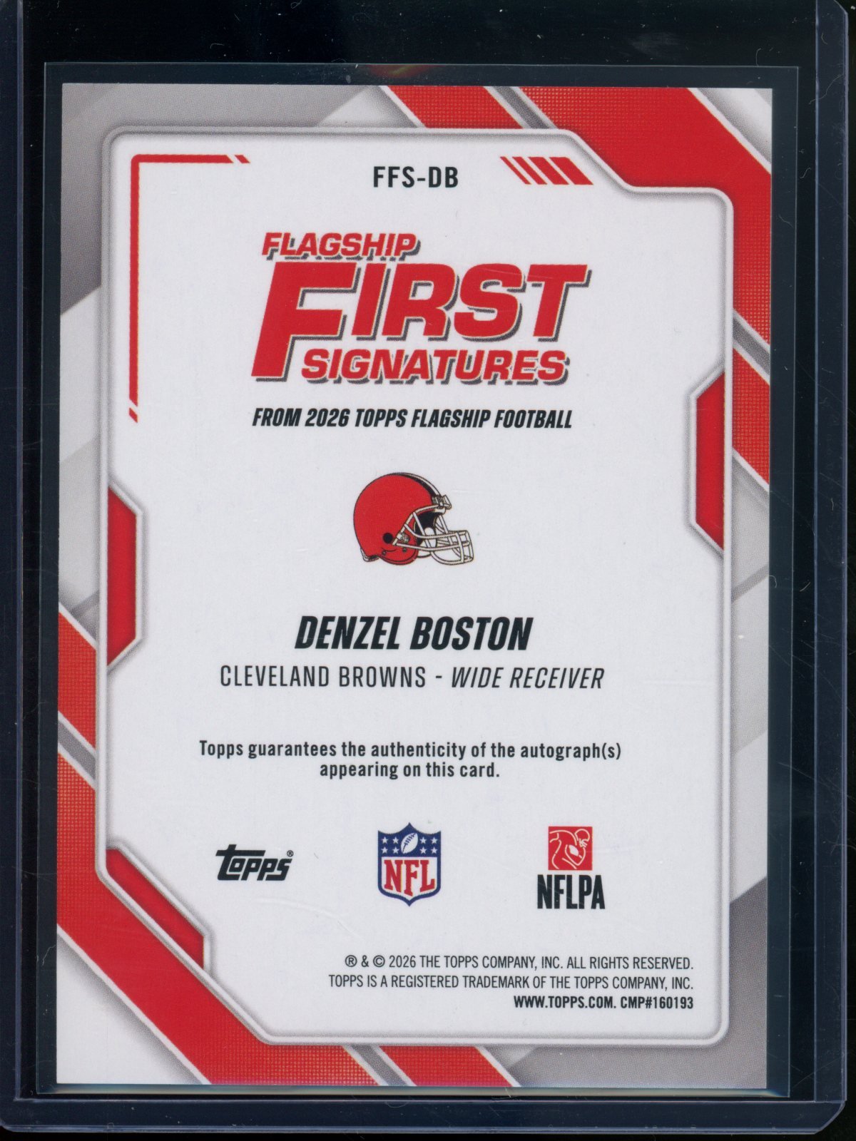 2026 Topps Flagship Denzel Boston Rookie RC Autograph First Signatures Browns - Trading Card Market