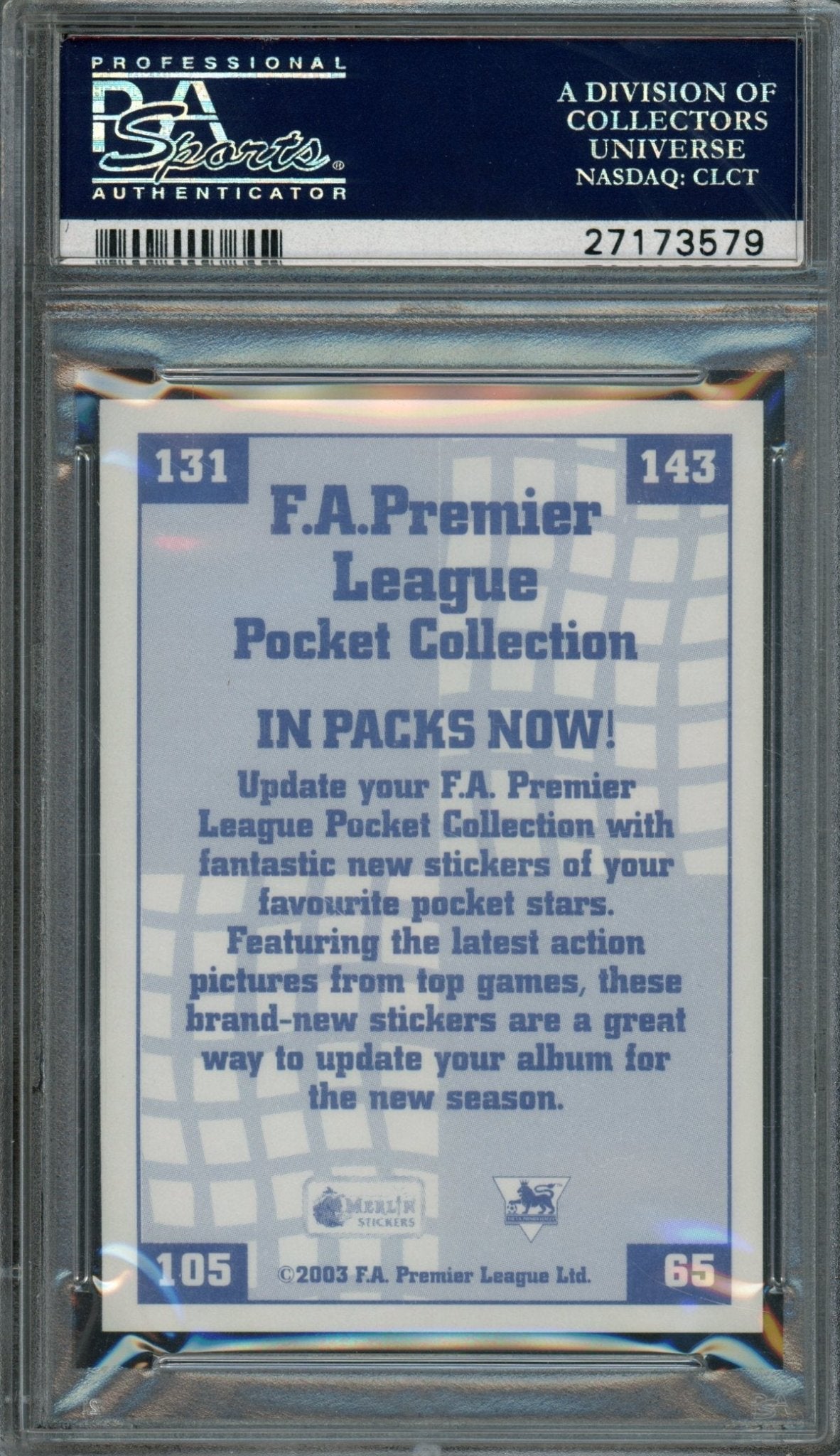 2003/04 Pocket Collection Wayne Rooney Rookie RC NMB. In White PSA 10 - Trading Card Market