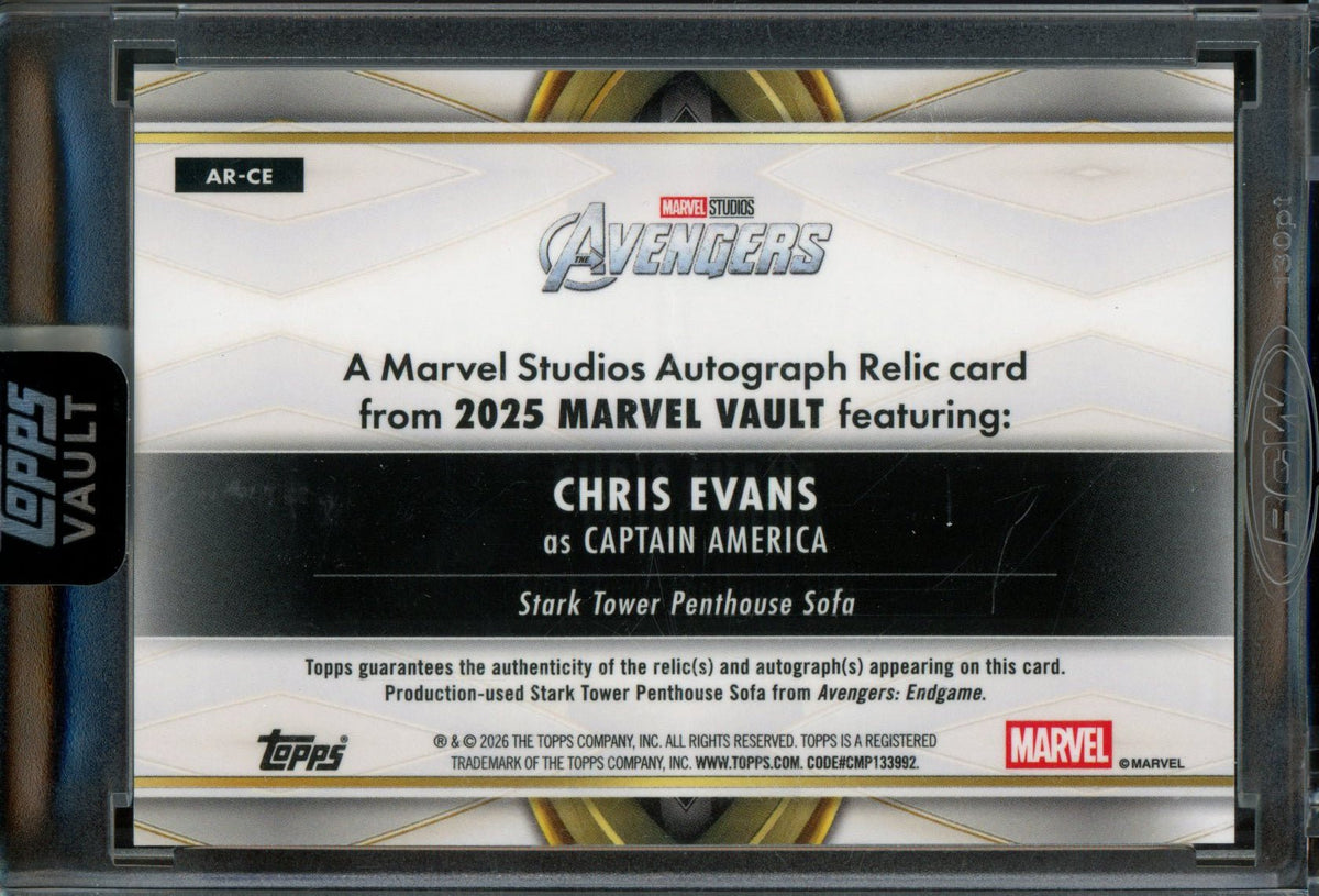 2026 Topps Vault Marvel Captain America Chris Evans Sofa Relic Autograph Encased /50 - Trading Card Market