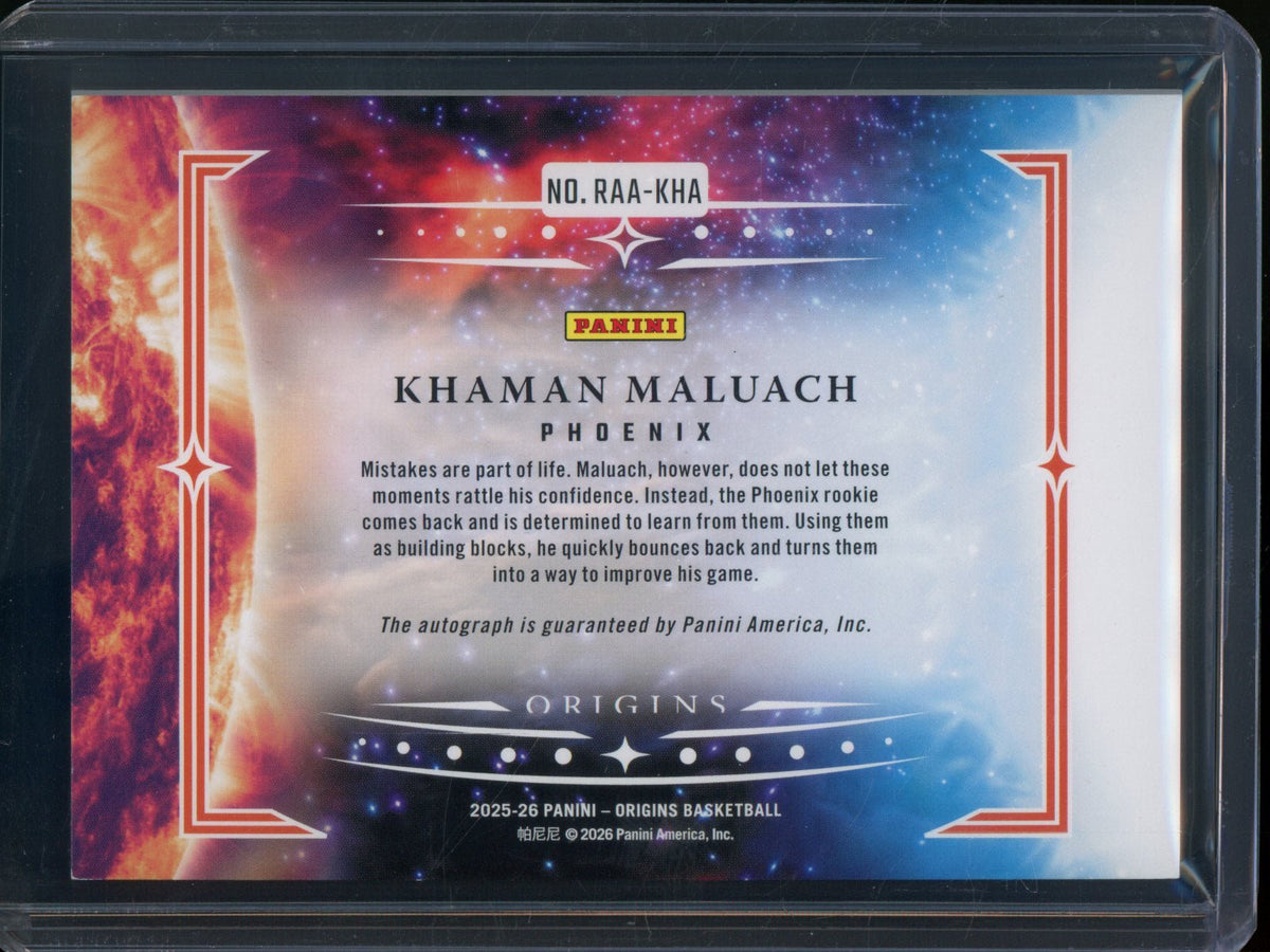 2025/26 Panini Origins Khaman Maluach Rookie RC Acetate Autograph /49 Suns - Trading Card Market