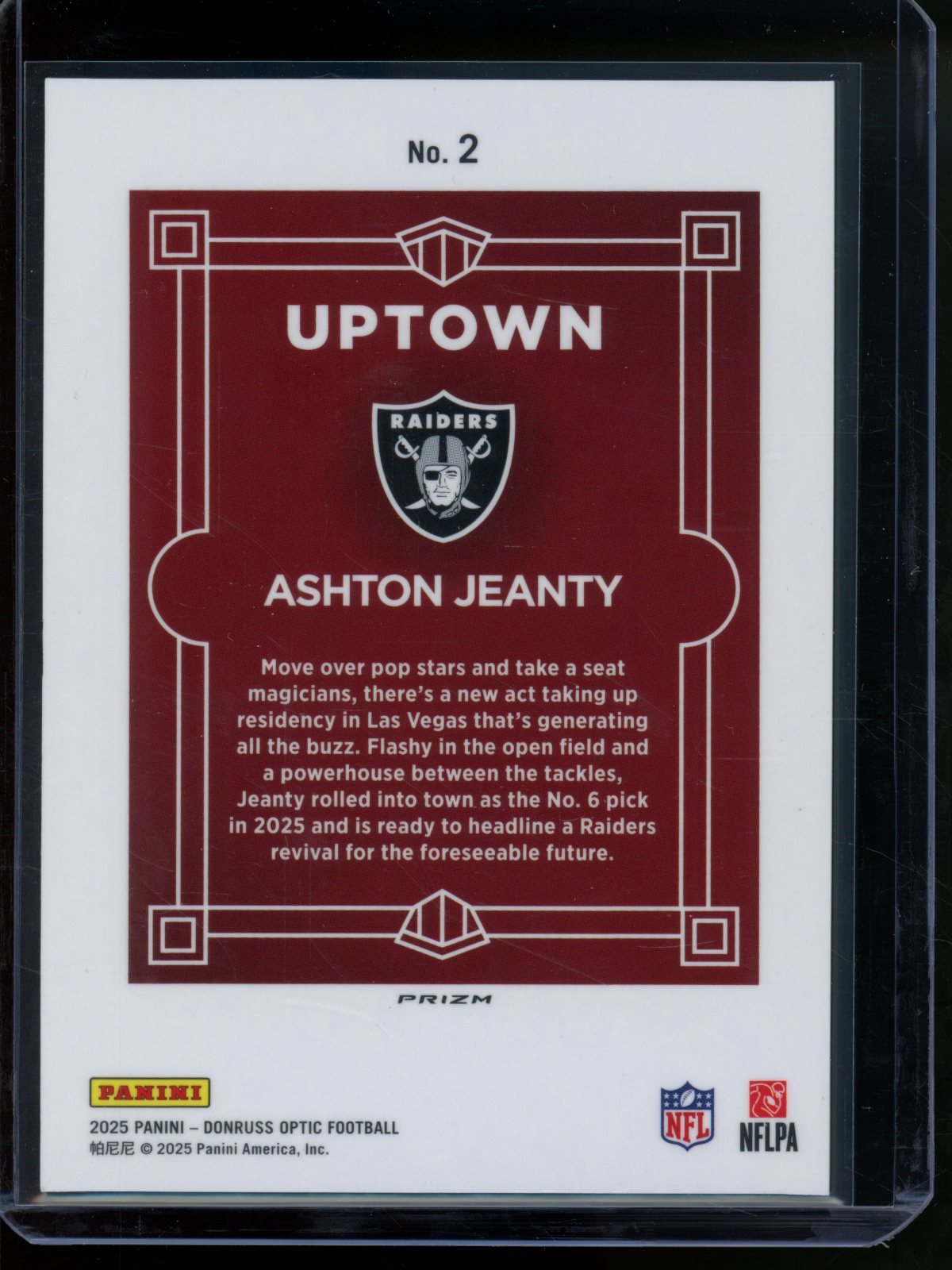 2025 Panini Optic Ashton Jeanty Rookie RC Uptown Case Hit Raiders - Trading Card Market
