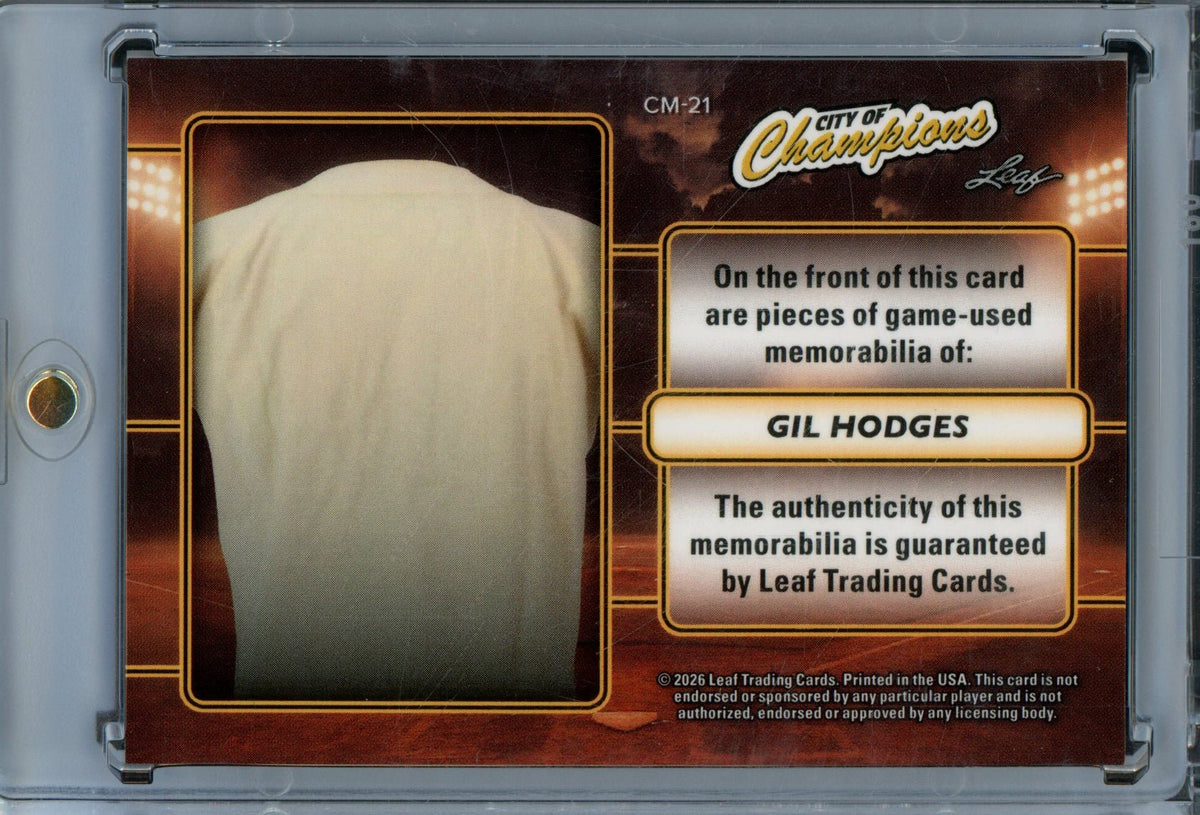 2026 Leaf City of Champions Gil Hodges Triple Jersey Relic /3 - Trading Card Market