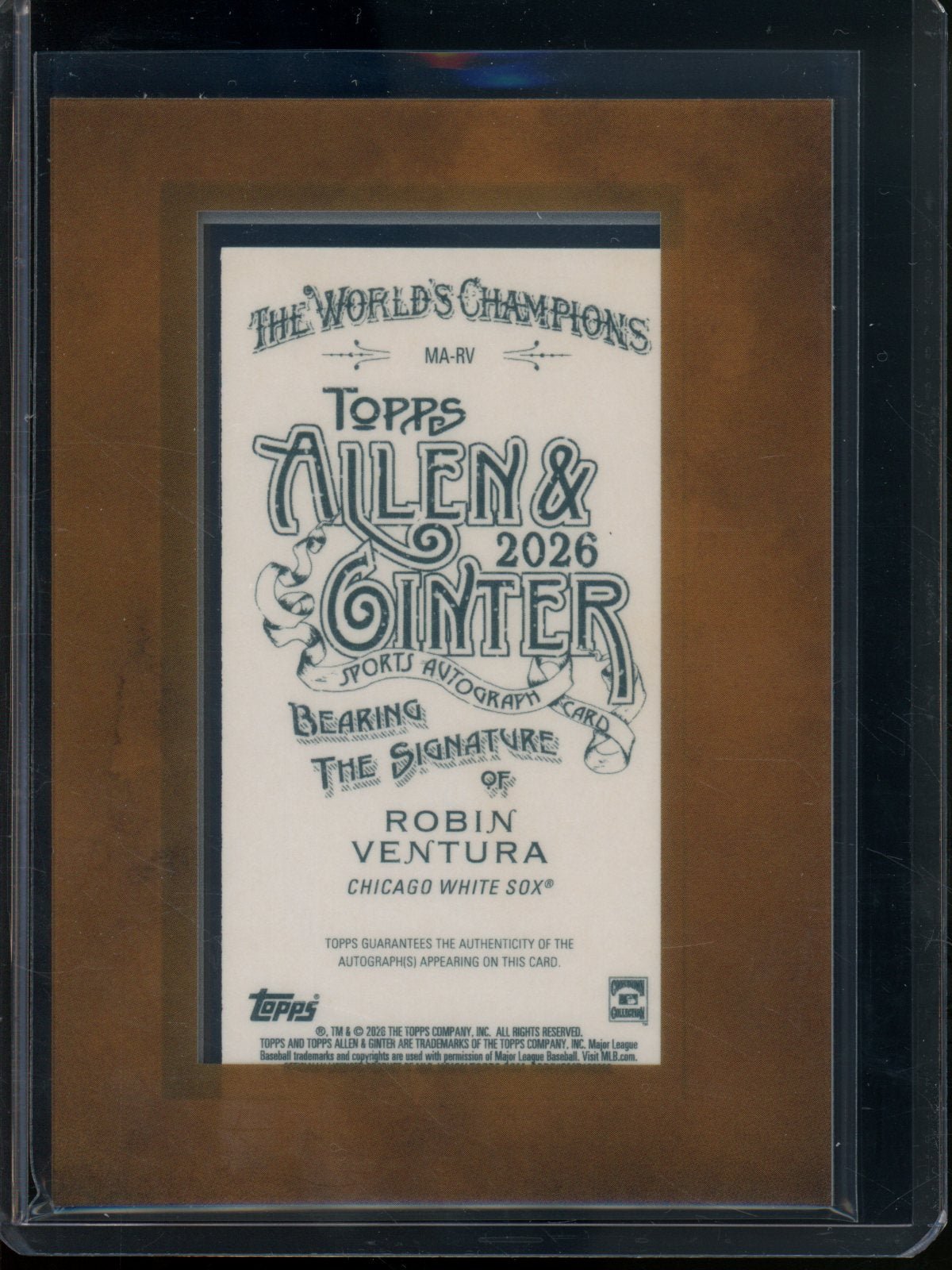 2026 Topps Allen and Ginter Robin Ventura Mini Autograph White Sox - Trading Card Market