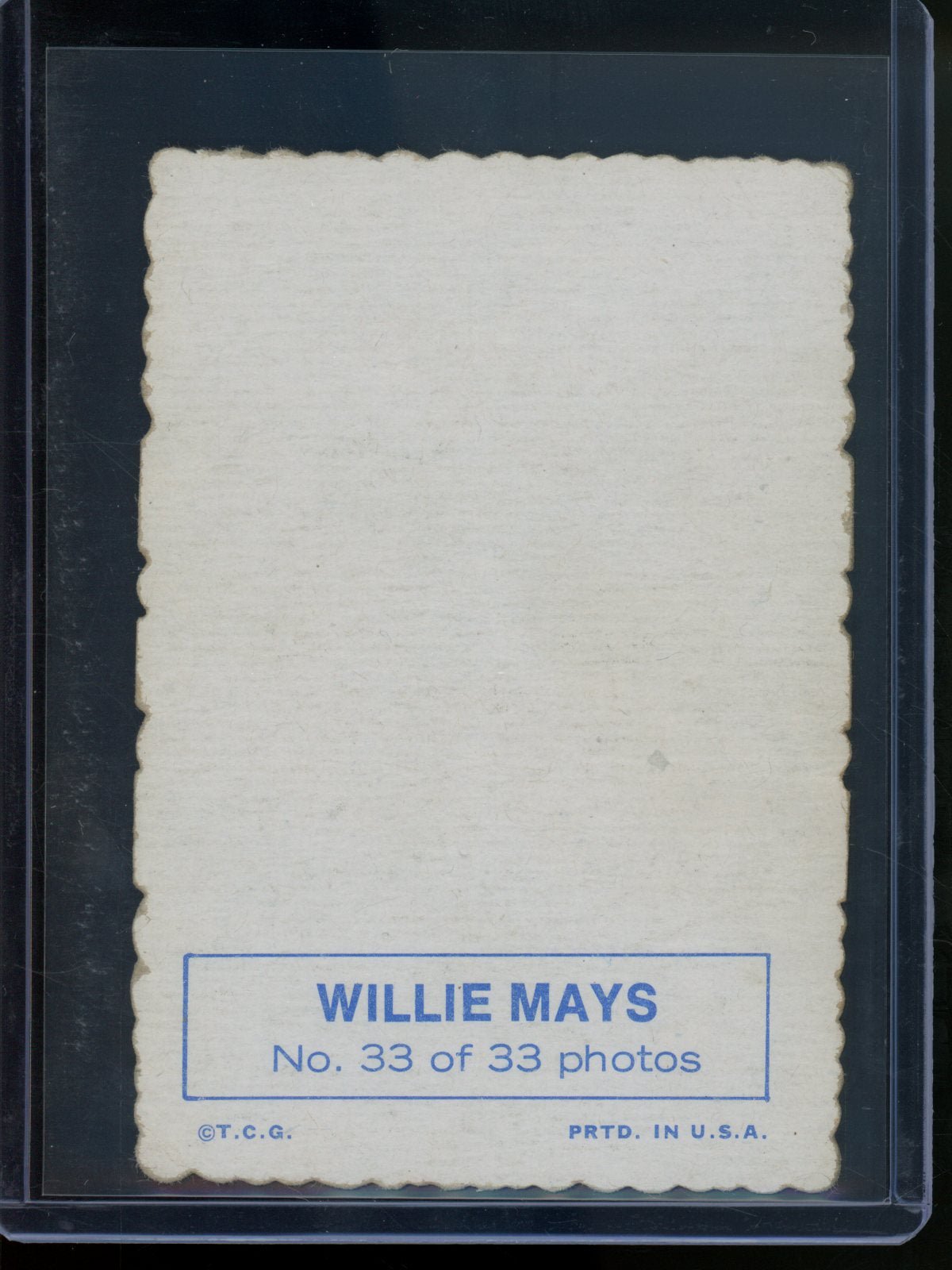1969 Topps Deckle Willie Mays 33/33 Giants - Trading Card Market