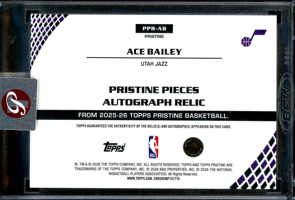 2025/26 Topps Pristine Ace Bailey Purple Rookie Patch Autograph /99 Jazz - Trading Card Market