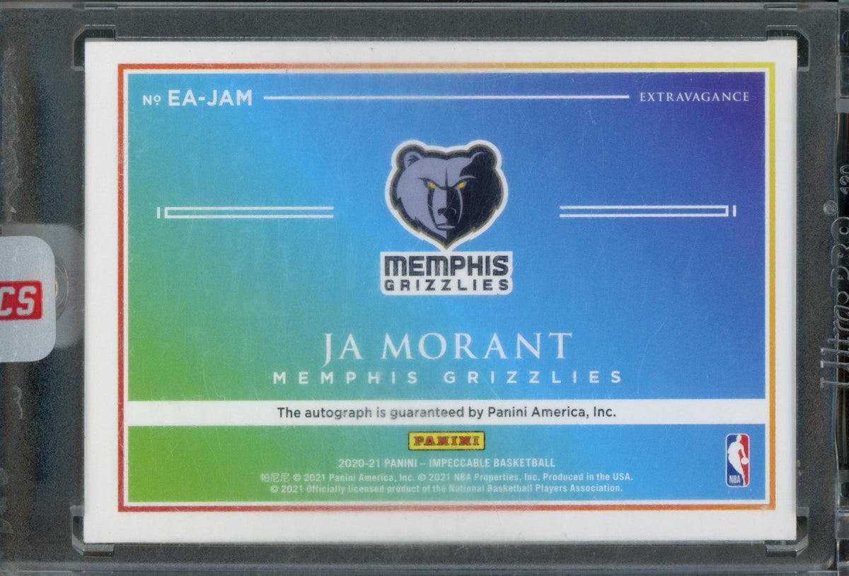 2020/21 Panini Impeccable Ja Morant Extravagence Encased Autograph /49 Grizzlies