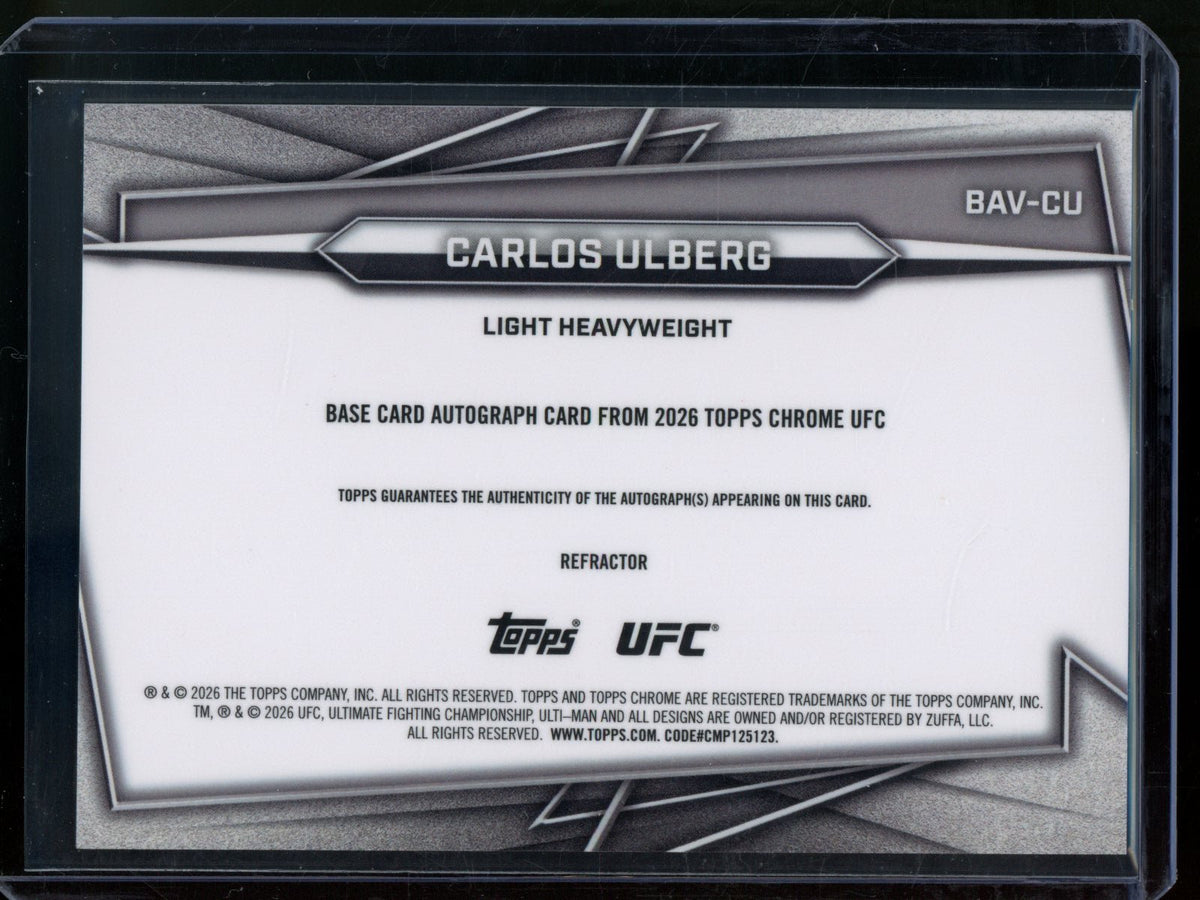 2026 Topps Chrome Carlos Ulberg Refractor Autograph #BAV-CU - Trading Card Market