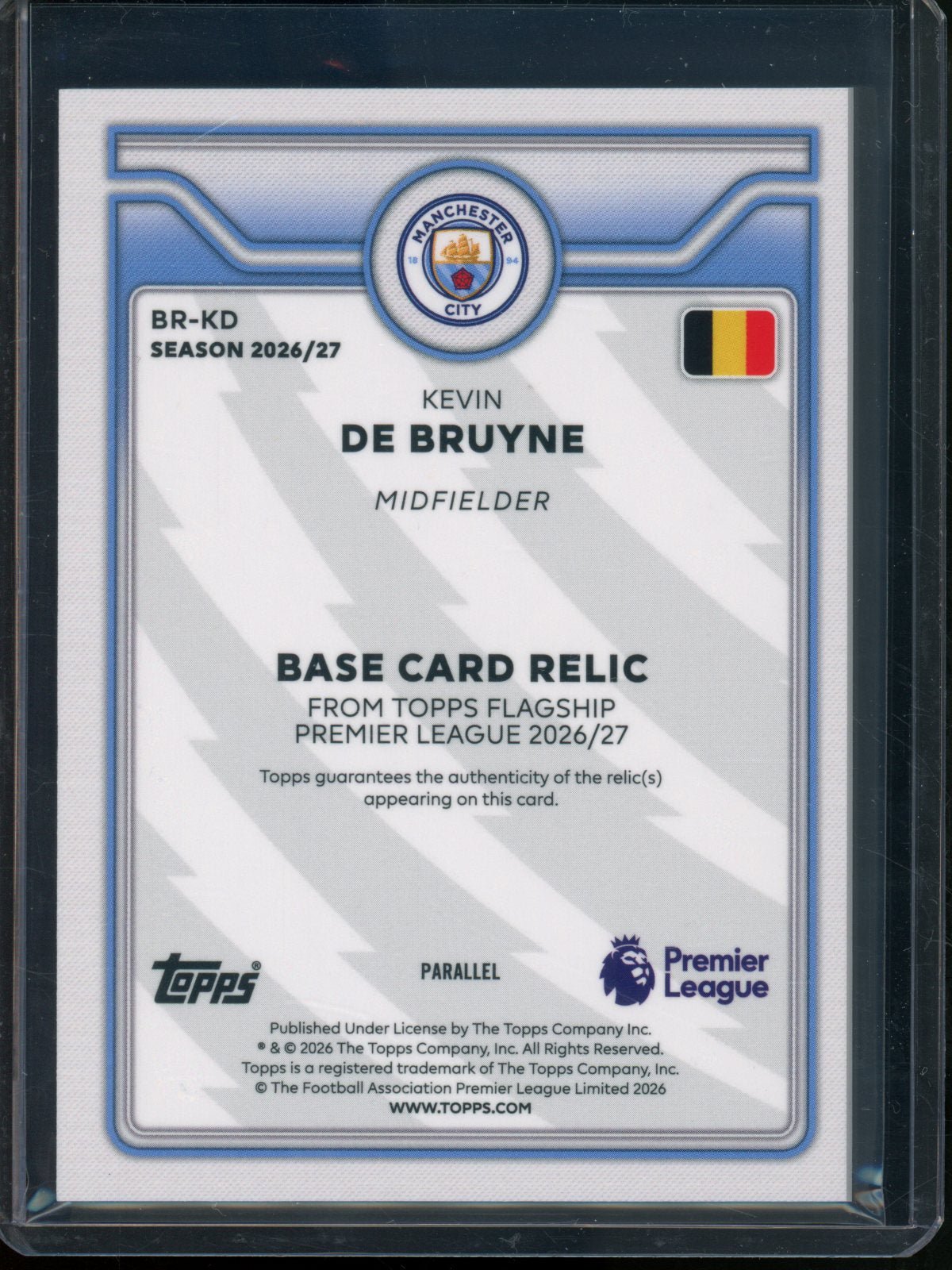 2026/27 Topps Flagship Kevin De Bruyne Base Card Relic /75 Manchester City - Trading Card Market