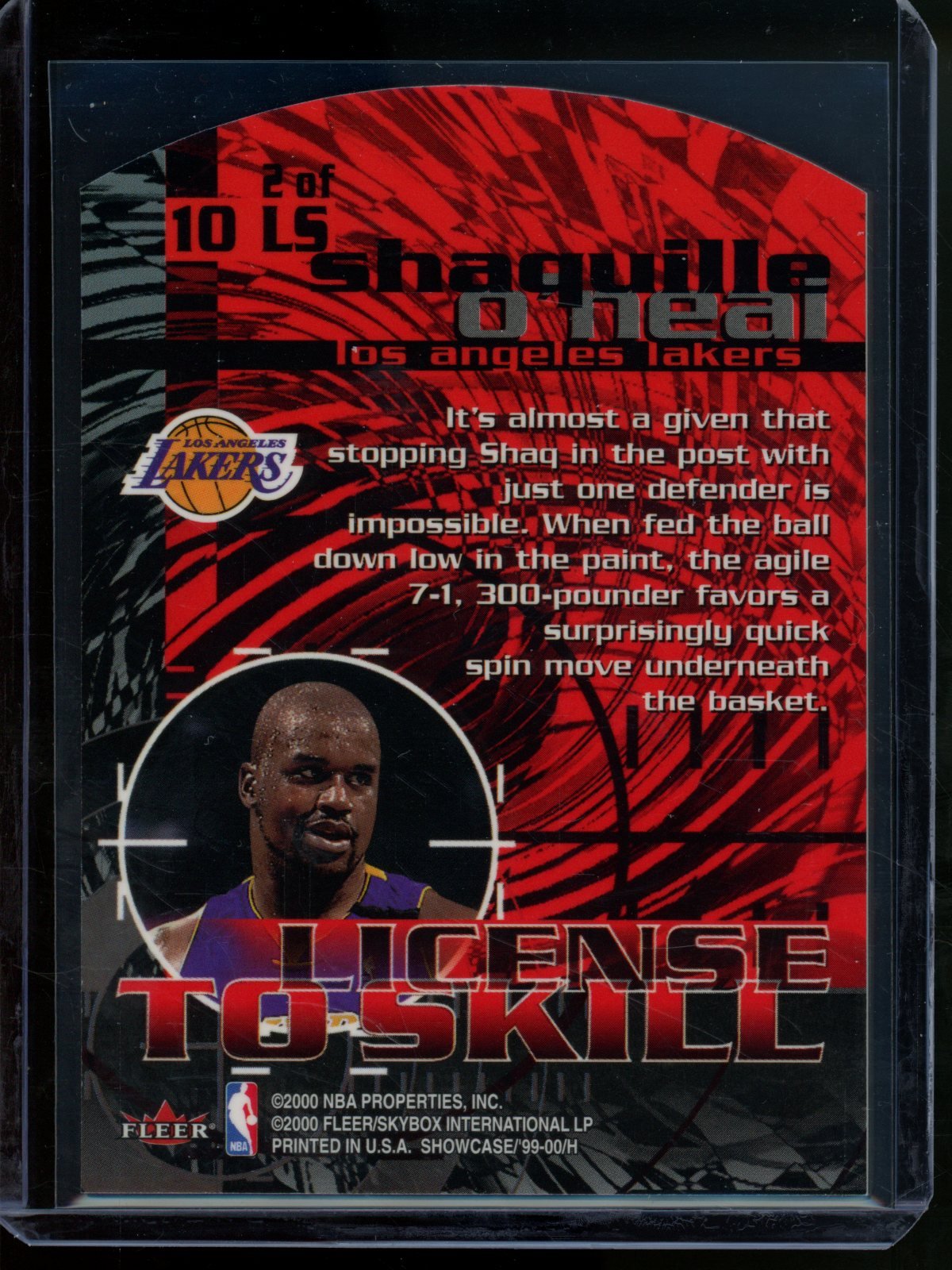 2000/01 Fleer Flair Shaquille O'Neal License To Skill Die-Cut Lakers - Trading Card Market