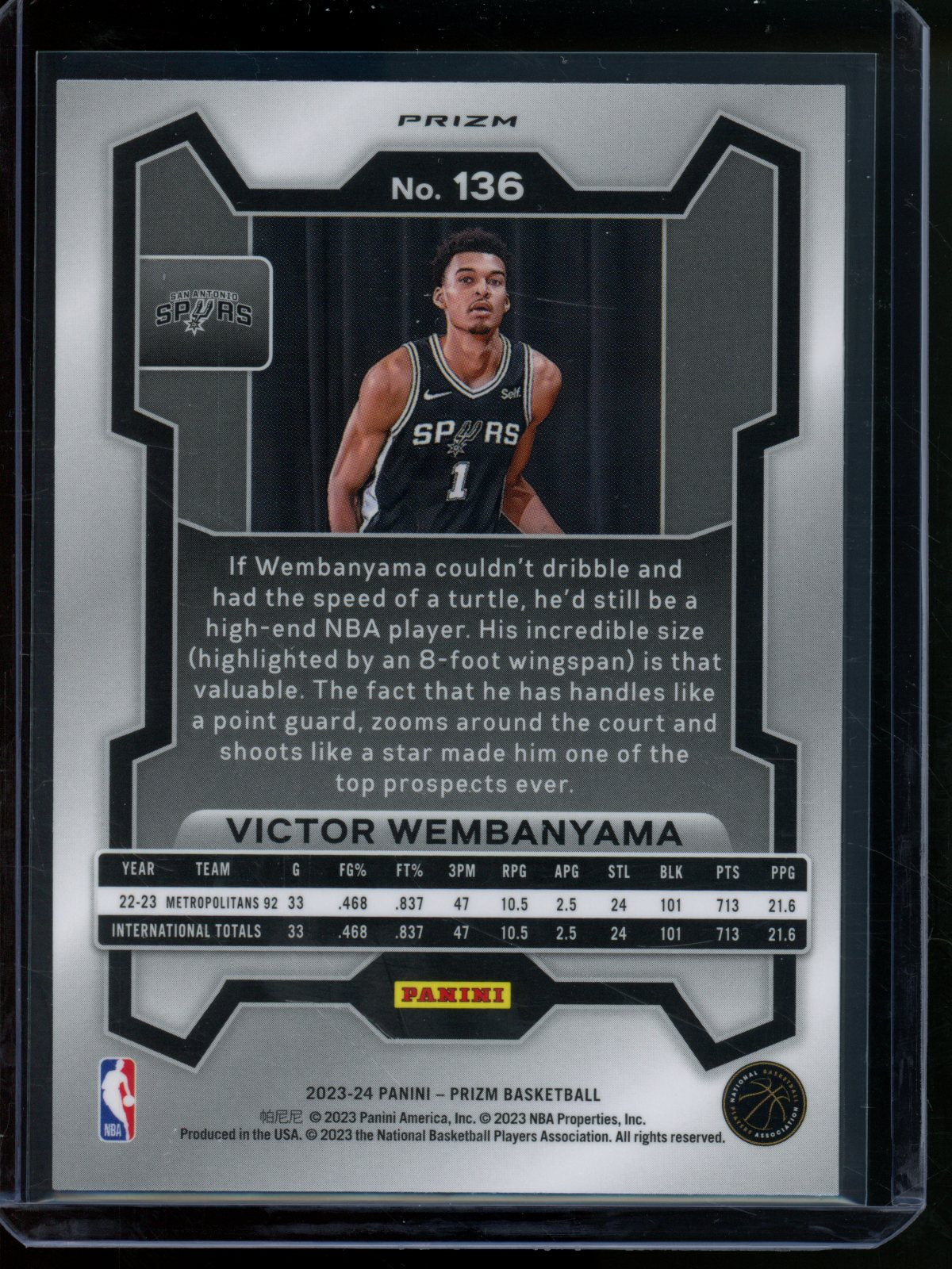 2023/24 Panini Prizm Victor Wembanyama Rookie RC Red White Blue Spurs