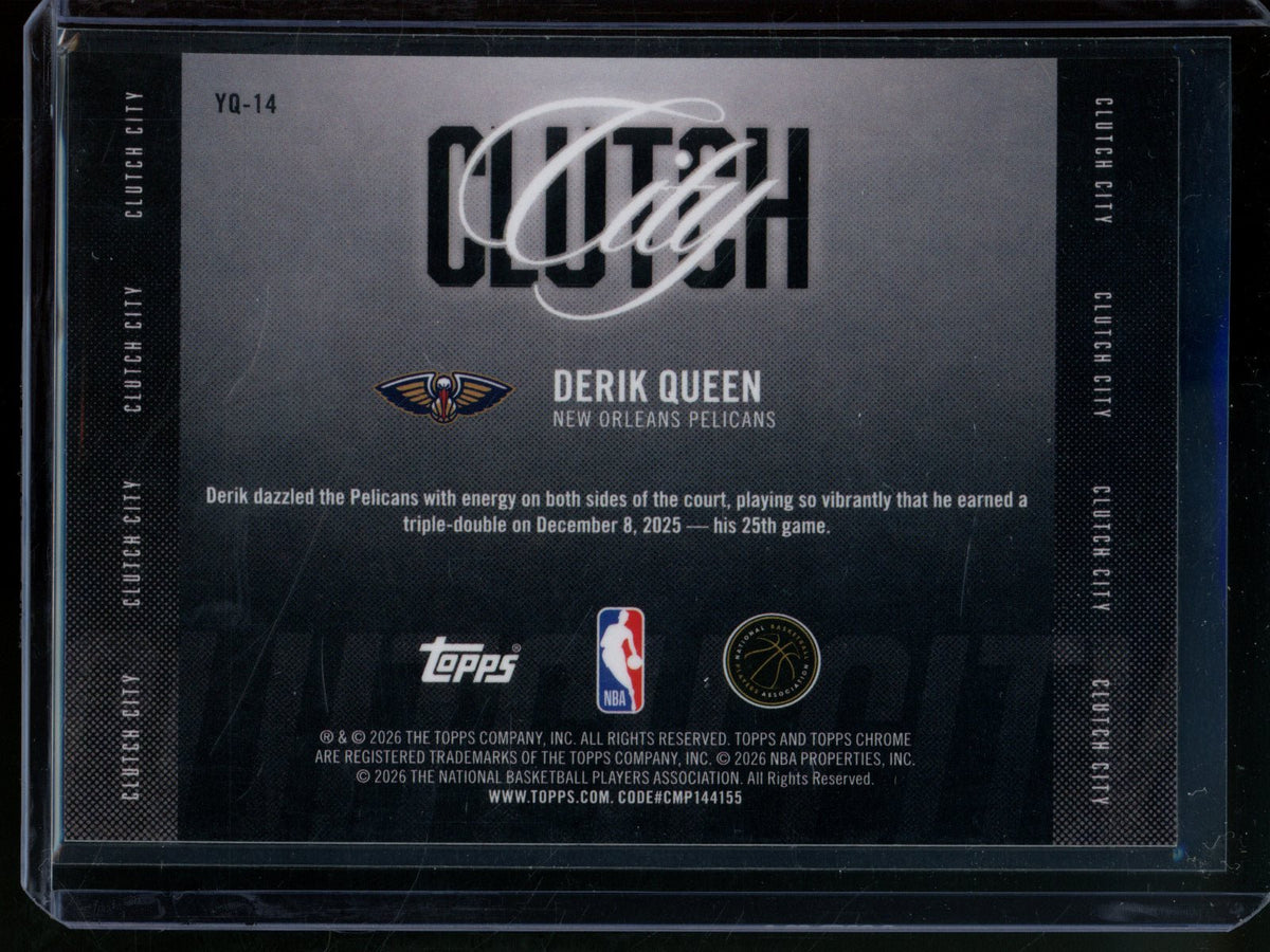 2025/26 Topps Chrome Derik Queen Rookie RC Clutch Purple Refractor /75 Pelicans - Trading Card Market