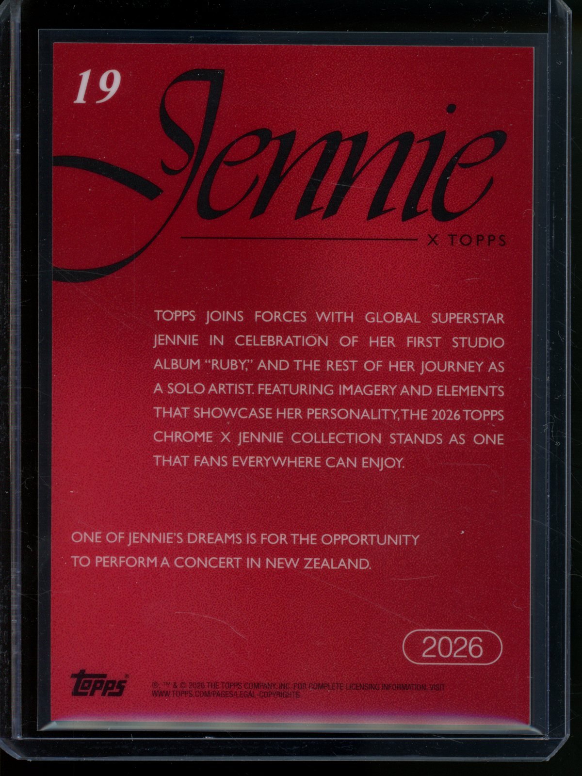 2026 Topps Chrome Jennie Pink Refractor /250 #19 - Trading Card Market