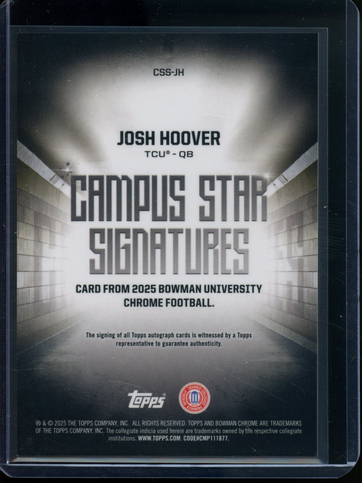 2025 Bowman Chrome U Josh Hoover Campus Star Signatures Refractor TCU - Trading Card Market