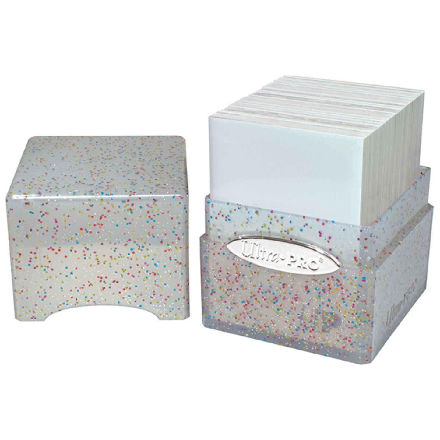 Ultra Pro Satin Cube 100+ Glitter Deckbox (Clear) - Trading Card Market