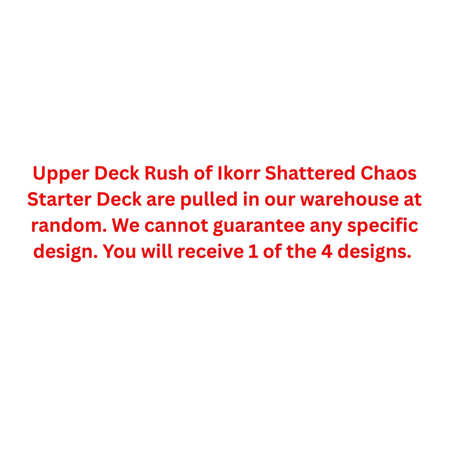 Upper Deck Rush of Ikorr Shattered Chaos Starter Deck - Trading Card Market