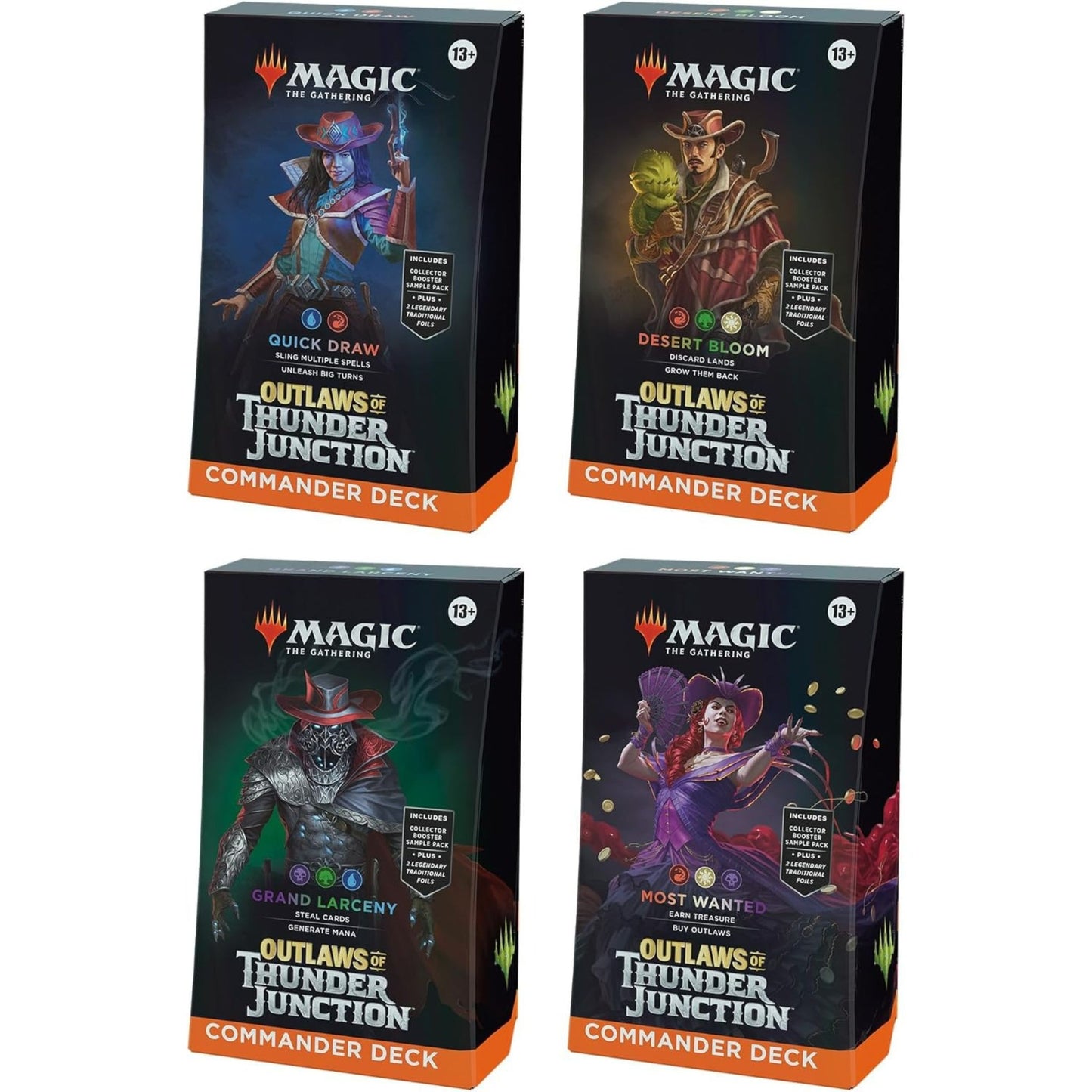 Magic The Gathering Outlaws of Thunder Junction Commander Deck Display (4 Decks) - Trading Card Market