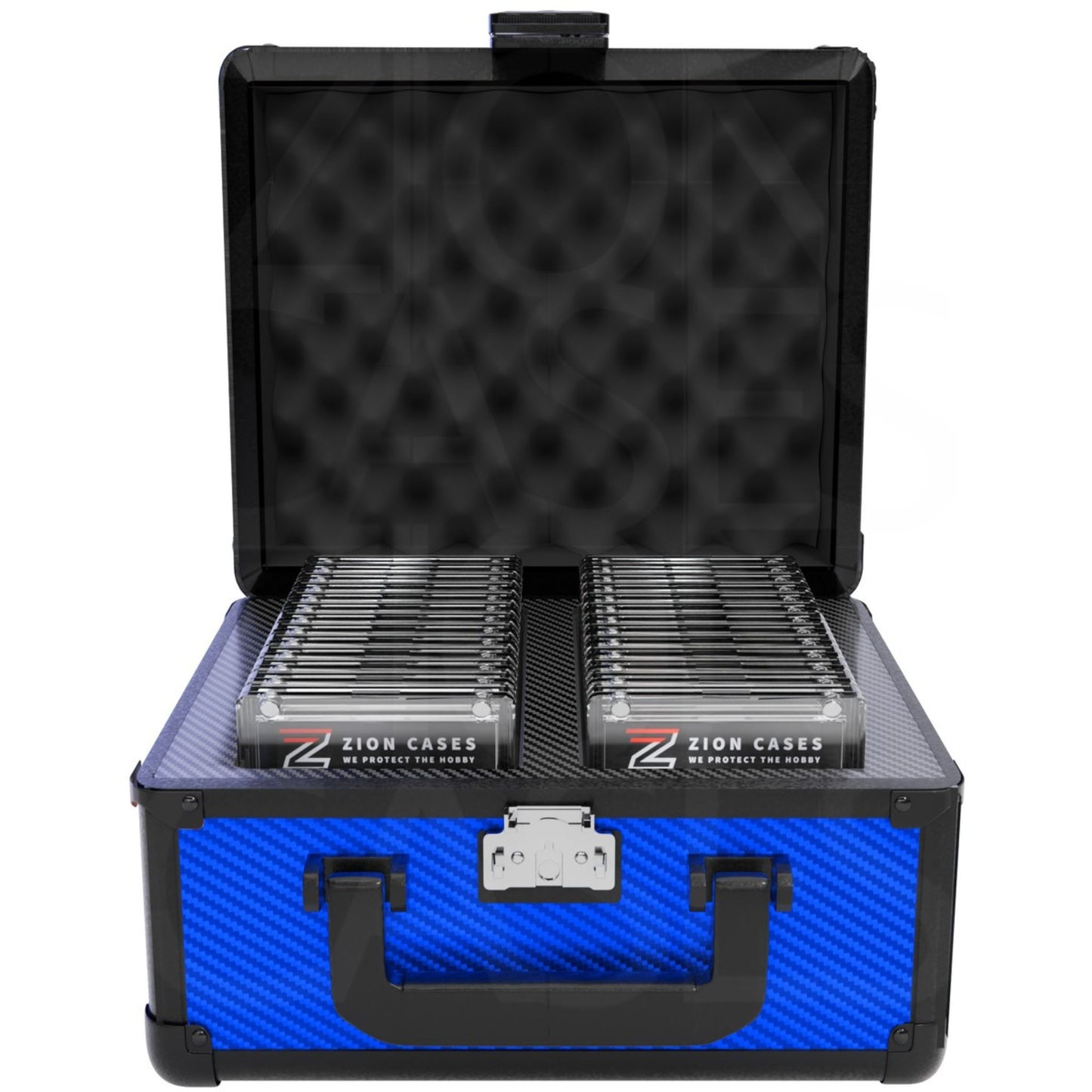 Zion Slab Case 2 Row (Carbon Fiber Blue) - Trading Card Market