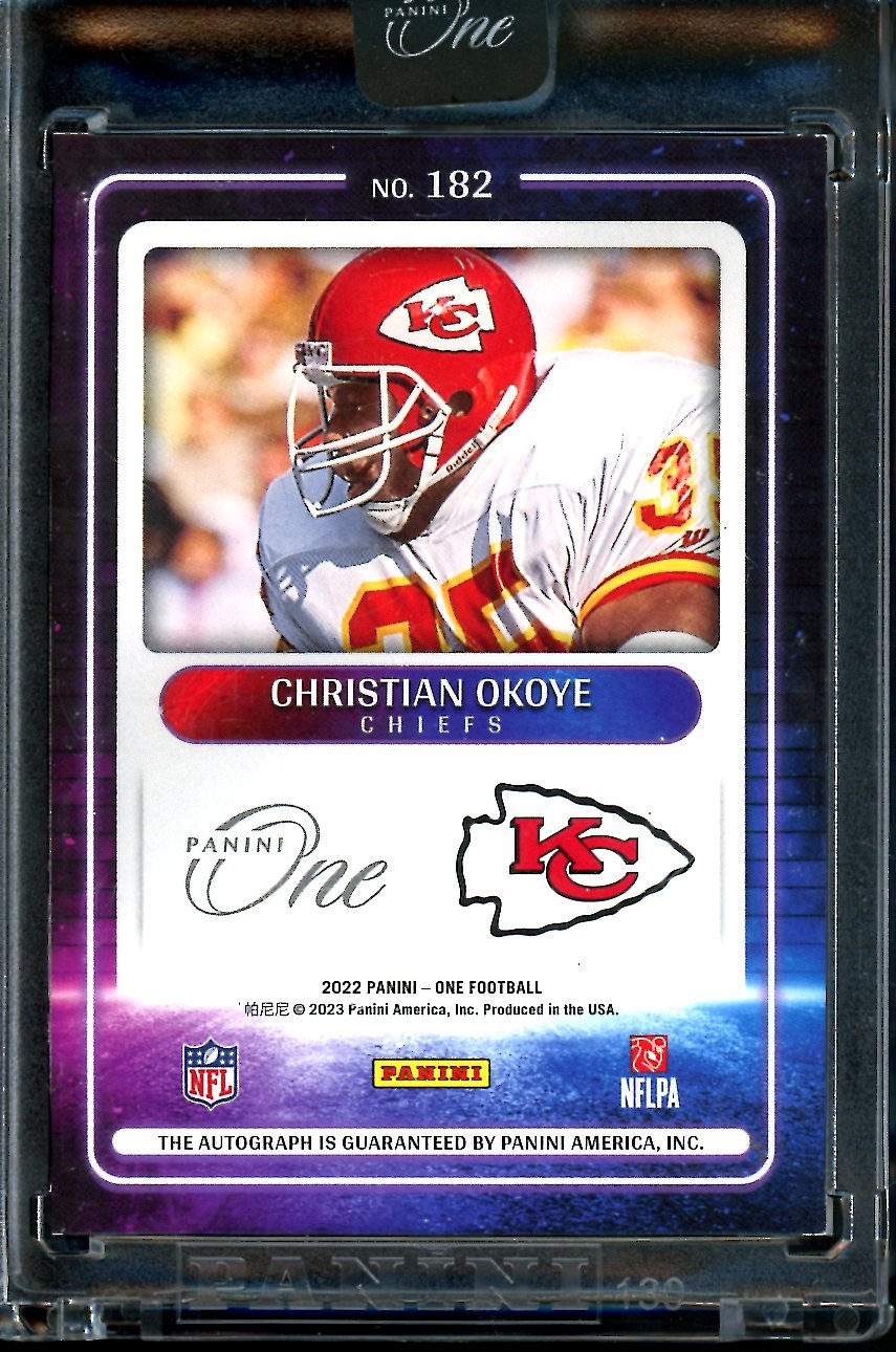 2022 Panini One Christian Okoye Presenting Auto /25 Chiefs - Trading Card Market